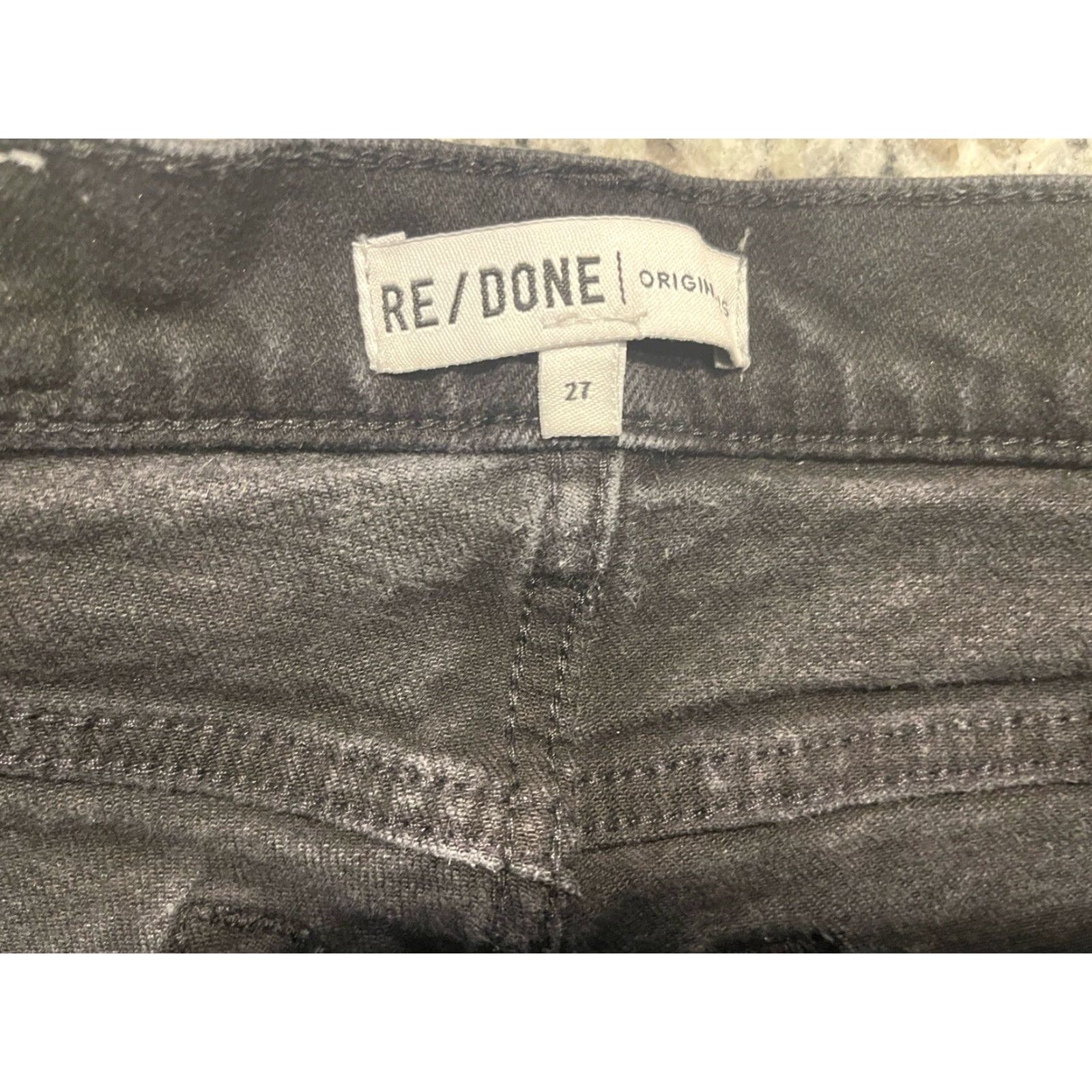 RE/DONE RE/DONE Originals Cotton Skinny Jeans Black Hemless Bottom High Waist Sz 27 Size 27" / US 4 / IT 40 - 4 Thumbnail