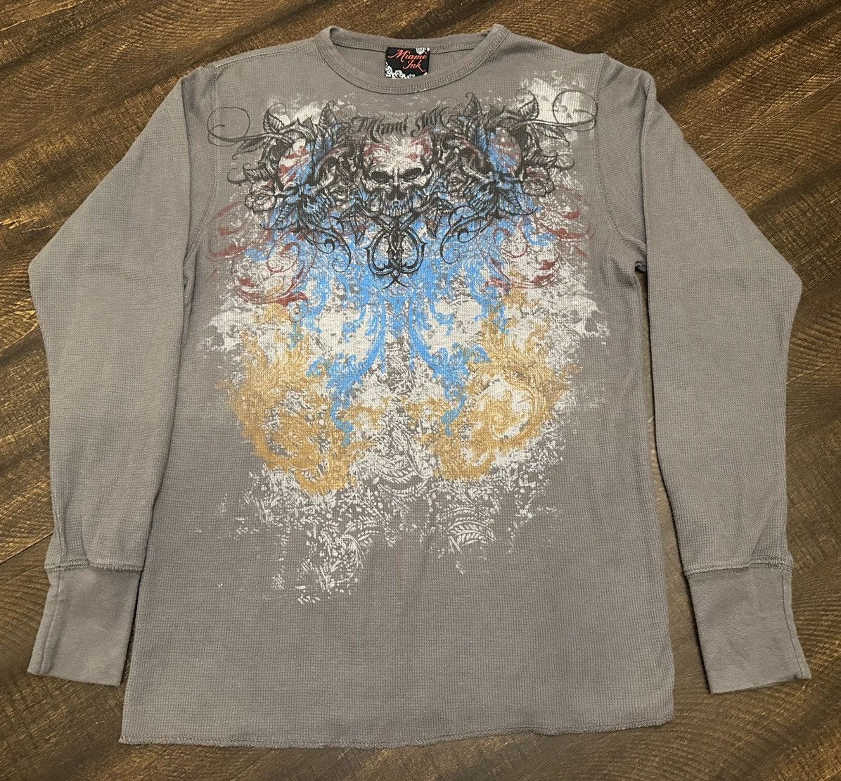 Other Vintage Miami Ink L/S Thermal Mens Med GrayGraphic Print Y2K Size US M / EU 48-50 / 2 - 1 Thumbnail