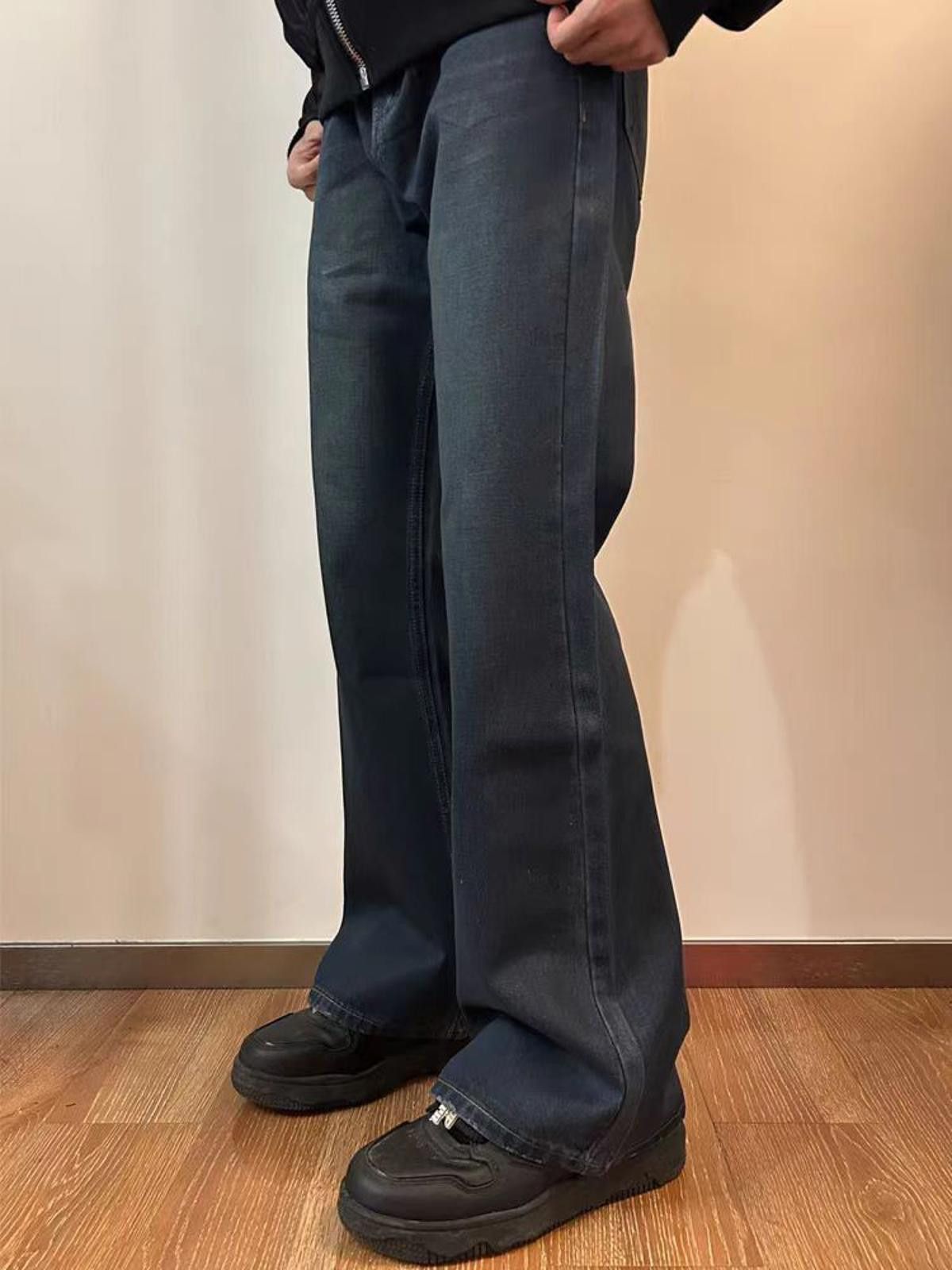 Other Vintage Fade Wax Coated Flare Jeans, Wide Leg Jeans Size US 32 / EU 48 - 3 Thumbnail