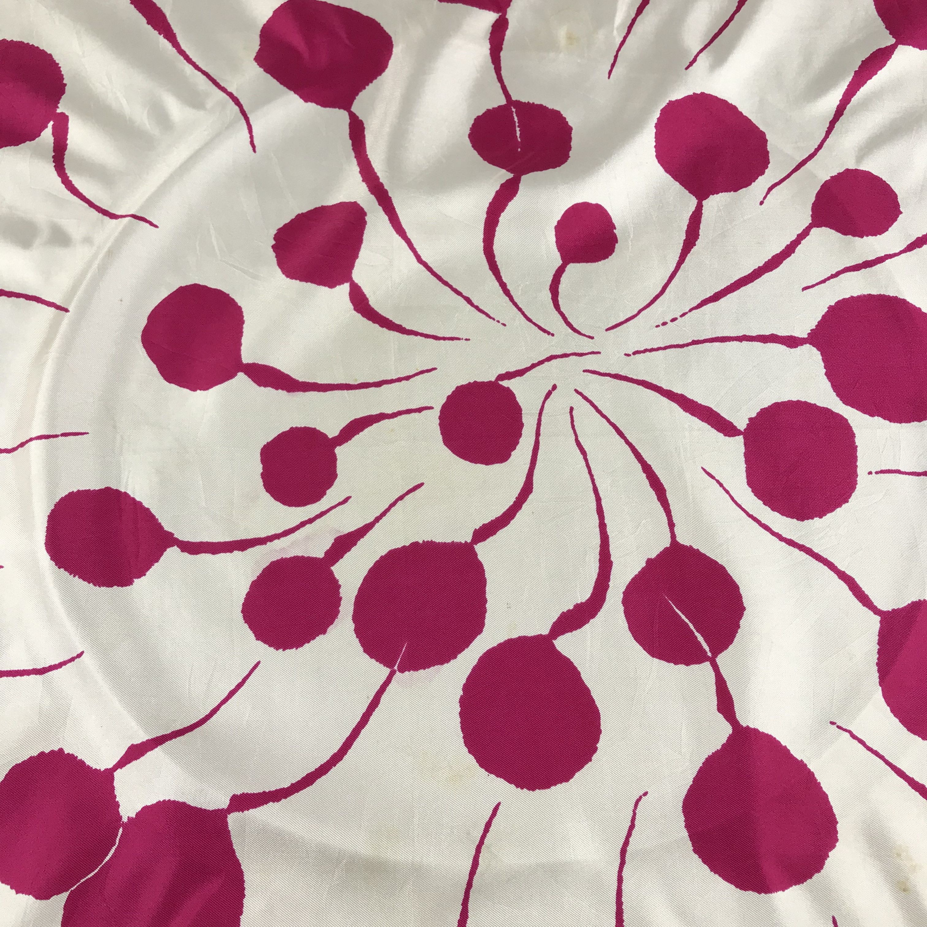 Vintage Vintage Pink Dots Silk Scarf M134 Size ONE SIZE - 6 Thumbnail