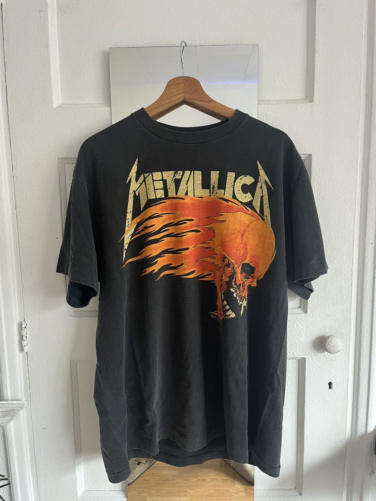Metallica Streetwear Vintage Metallica Vintage Summer 94 US Tour Flaming skull tee Grailed
