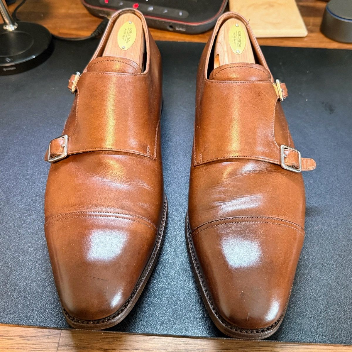 Meermin Double Monk Strap – Tan Calf – UK 10 US 11D