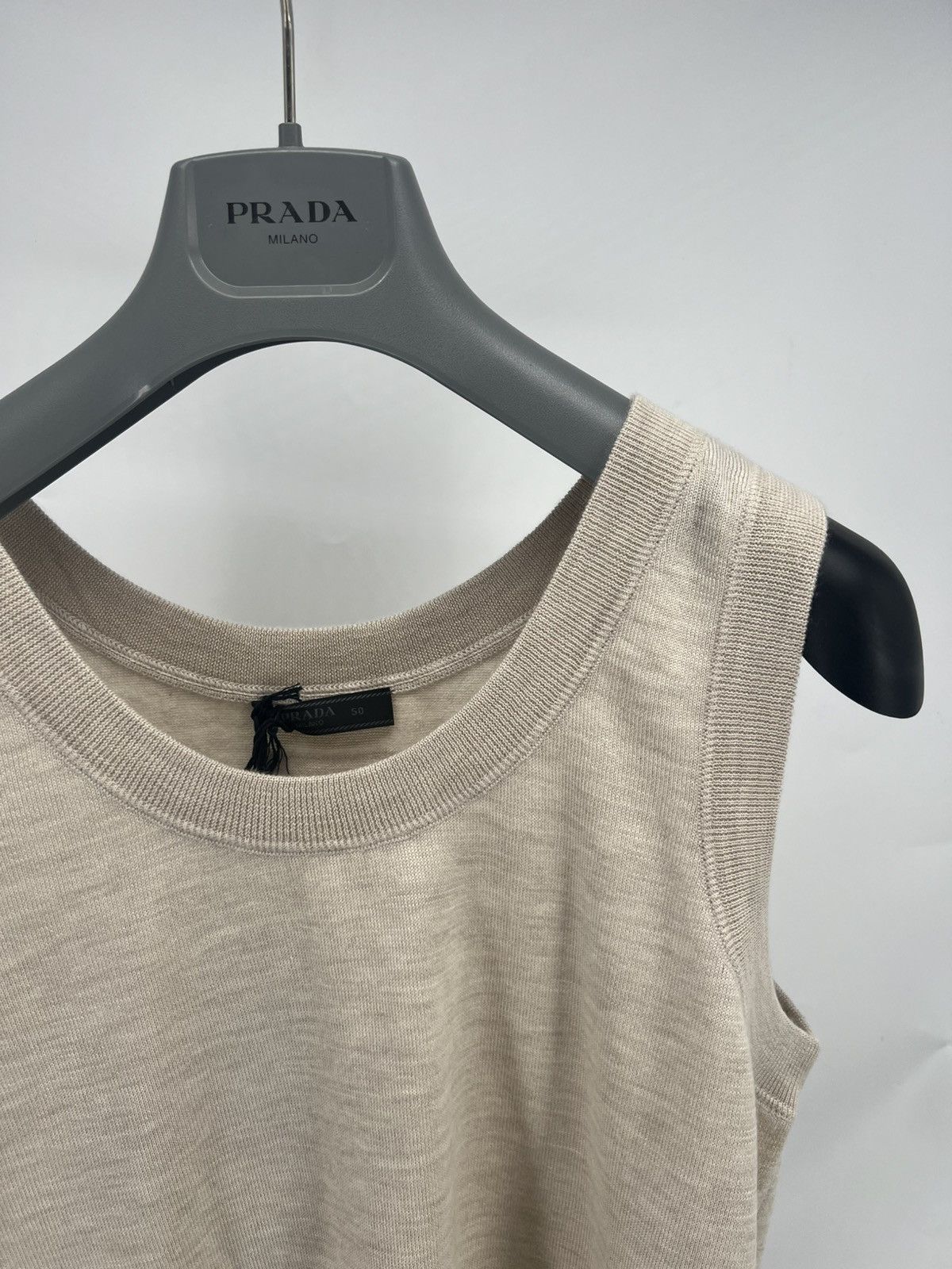 Prada Mens Prada Cashmere Tank Top Beige Size L RRP $1.8K Size US L / EU 52-54 / 3 - 2 Thumbnail