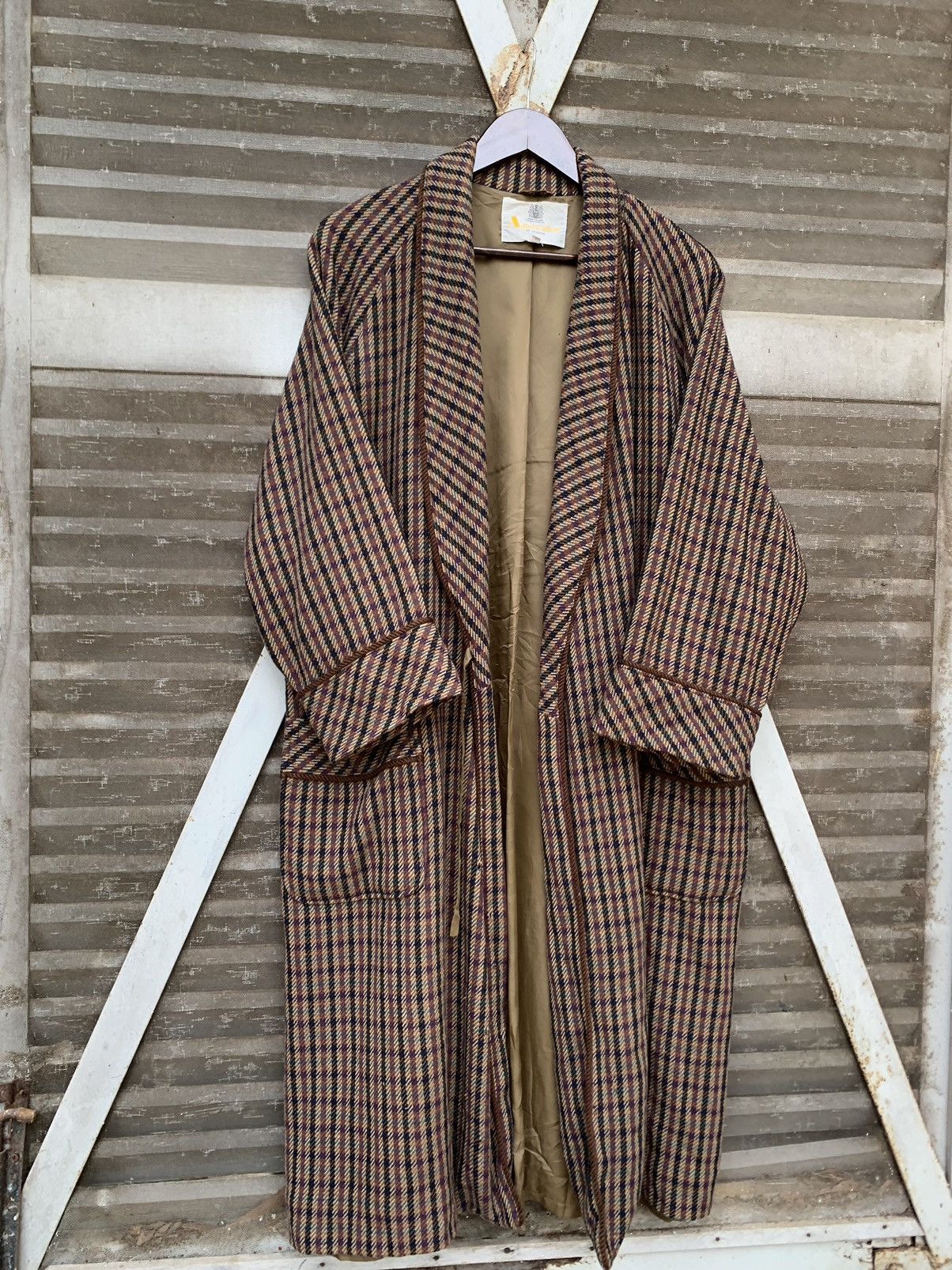 Aquascutum 👹Aquascutum Novacheck Double Breasted Long Coat Size US XL / EU 56 / 4 - 1 Thumbnail