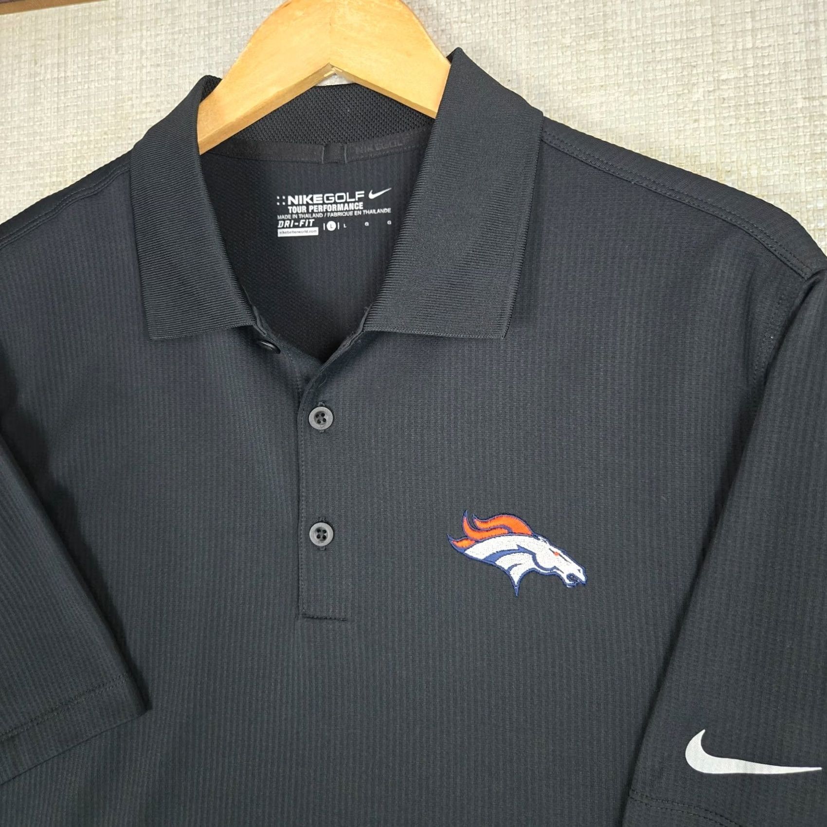 Nike NIKE GOLF DENVER BRONCOS Polo Shirt Tour Performance Mens Size Large Black Size US L / EU 52-54 / 3 - 7 Thumbnail