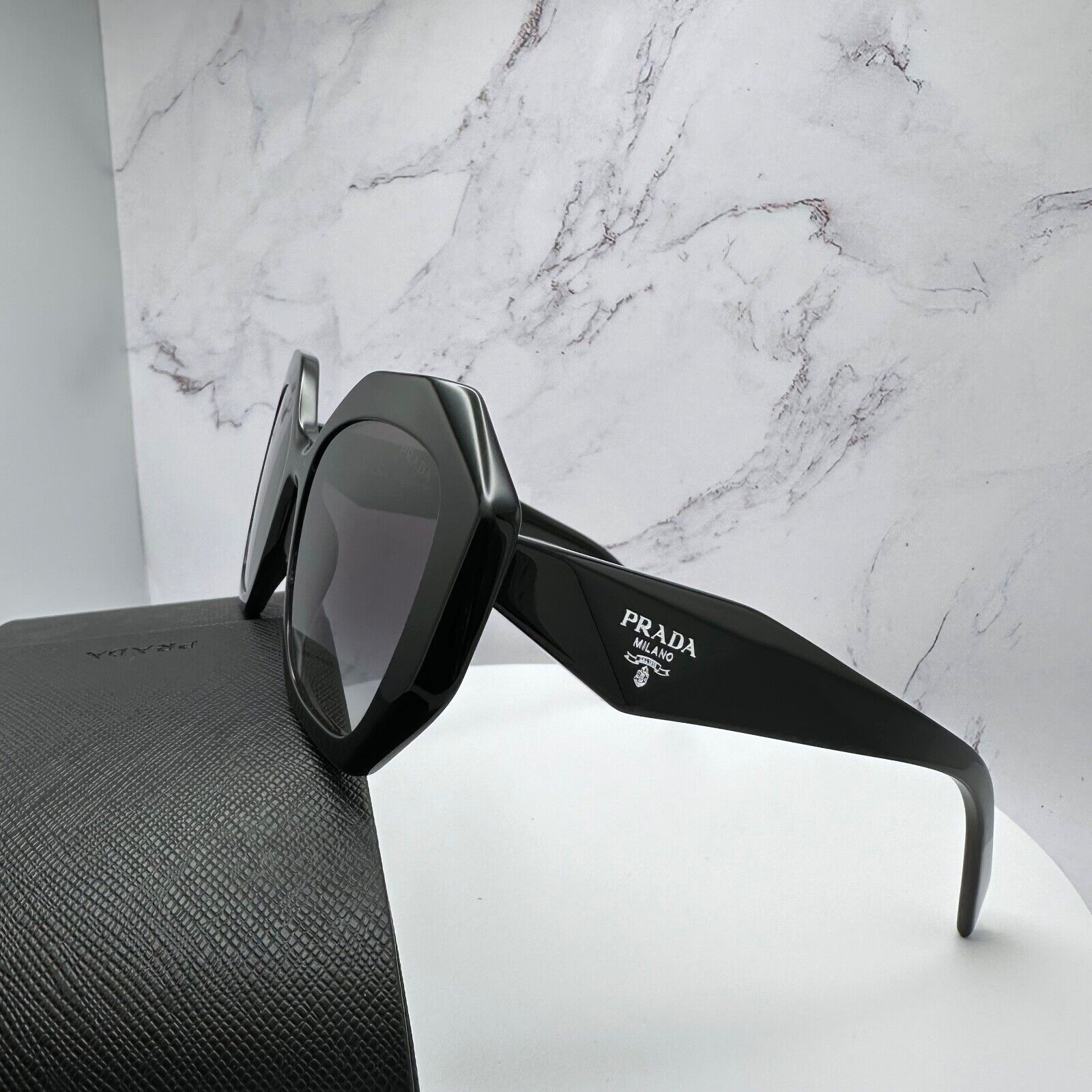 Prada New Prada Sunglasses Black Symbole Logo Square Geometric Size ONE SIZE - 7 Thumbnail