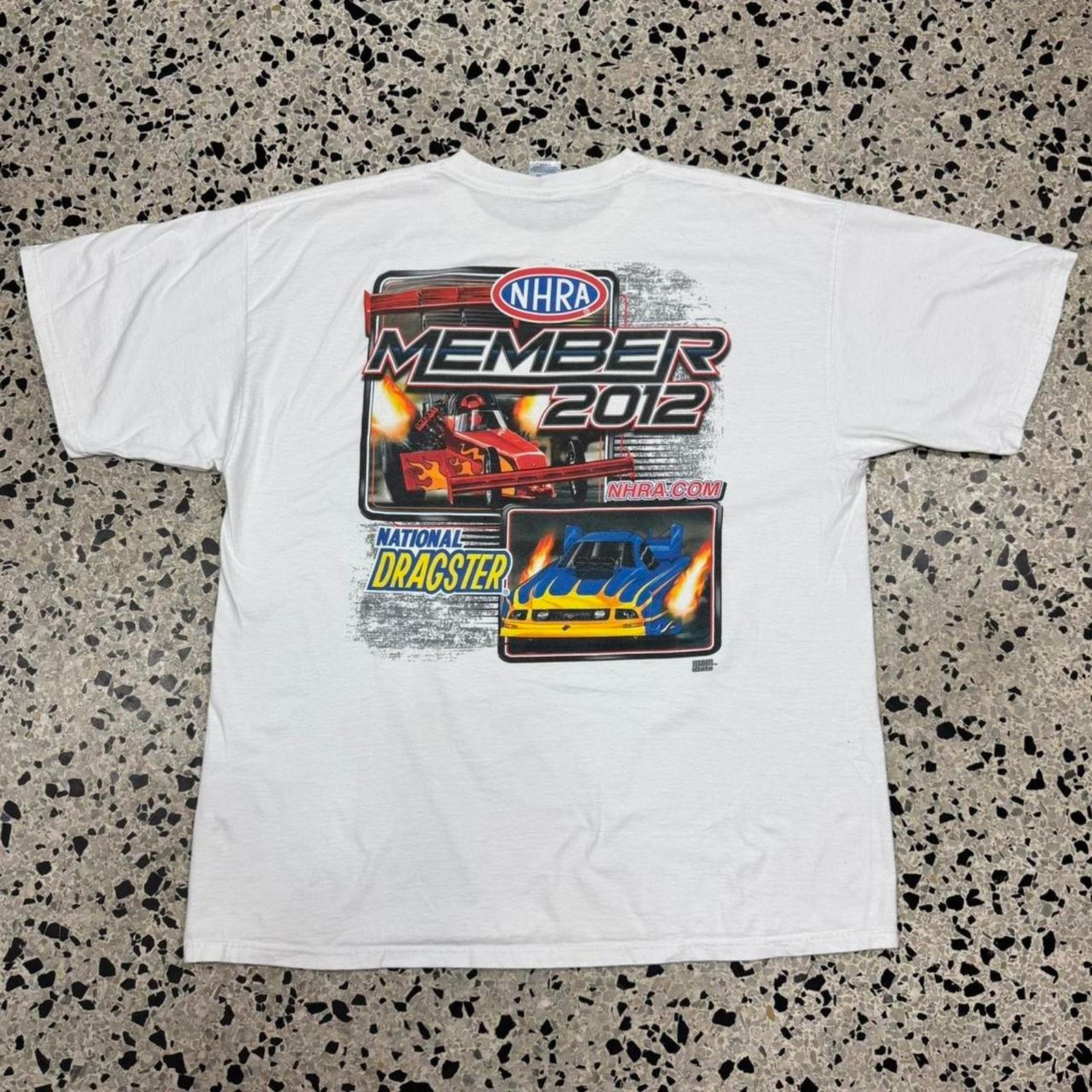 Jerzees × NASCAR × Vintage VINTAGE Y2K NHRA MEMBER 2012 NATIONAL DRAGSTER RACING TEE: Size US XXL / EU 58 / 5 - 1 Thumbnail