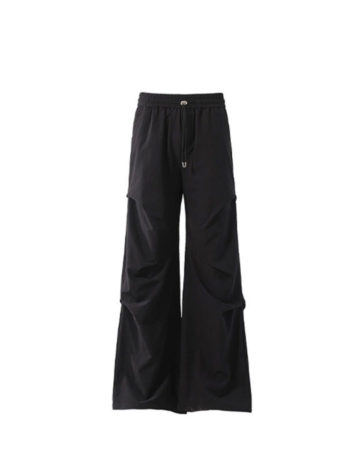 Japanese Brand Black Wide Leg Baggy Pants, Relaxed Fit Trousers Size US 32 / EU 48 - 7 Thumbnail