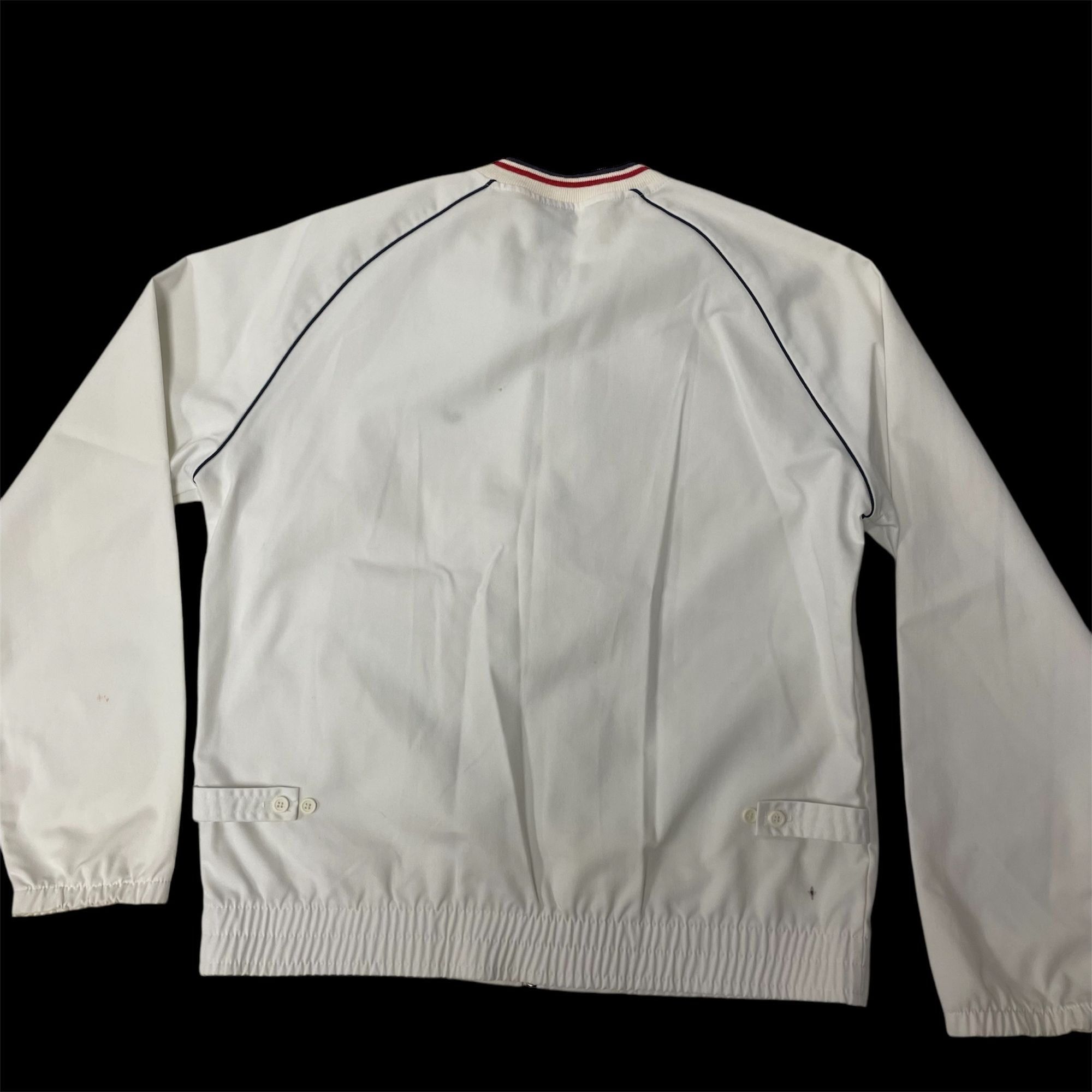 Jantzen Vtg Jantzen White RINGER Windbreaker LOGO Button Back Jacket Size US M / EU 48-50 / 2 - 2 Thumbnail