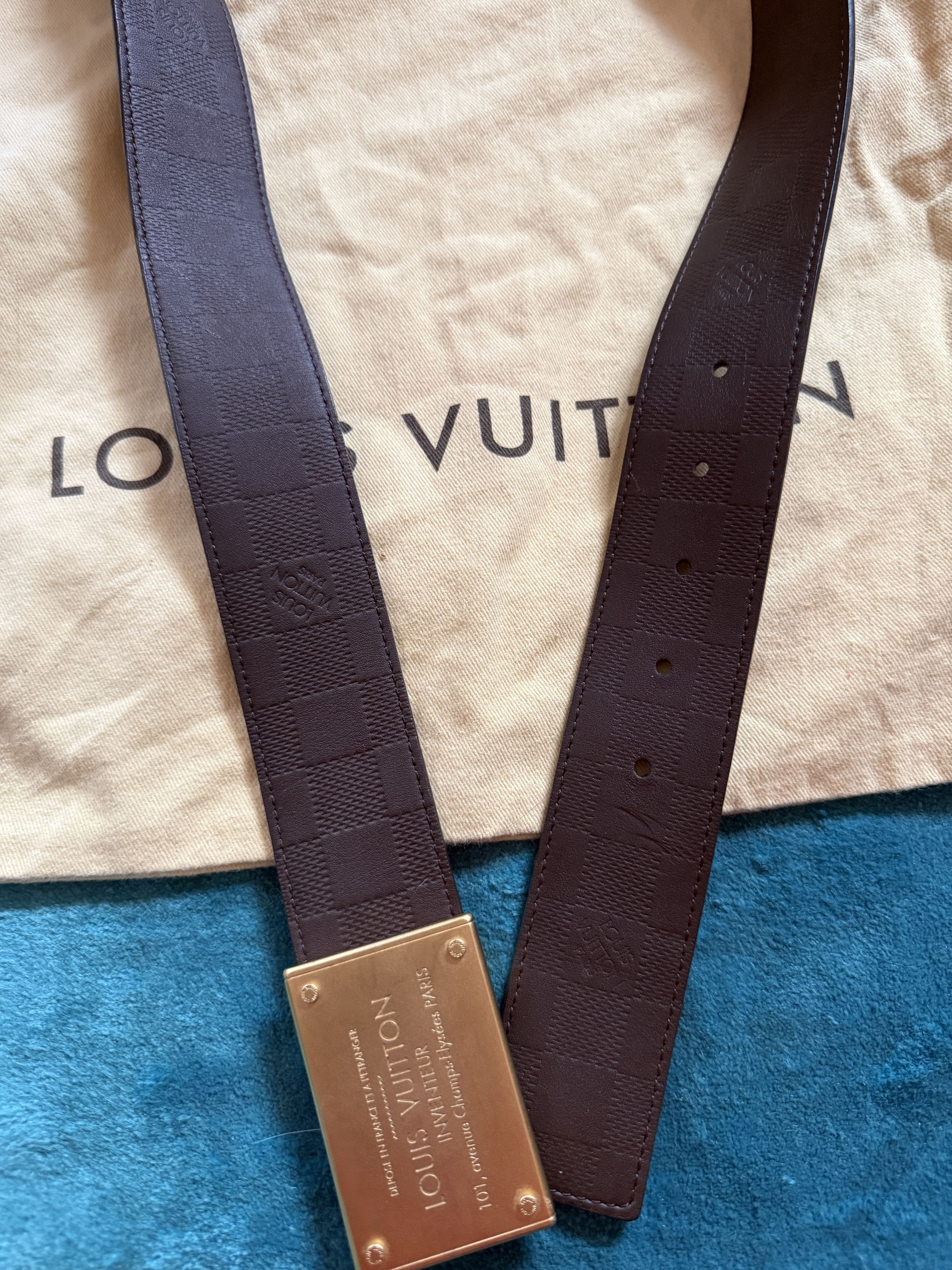 Louis Vuitton Louis Vuitton reversible damier belt gold buckle rare Size 32 - 9 Thumbnail