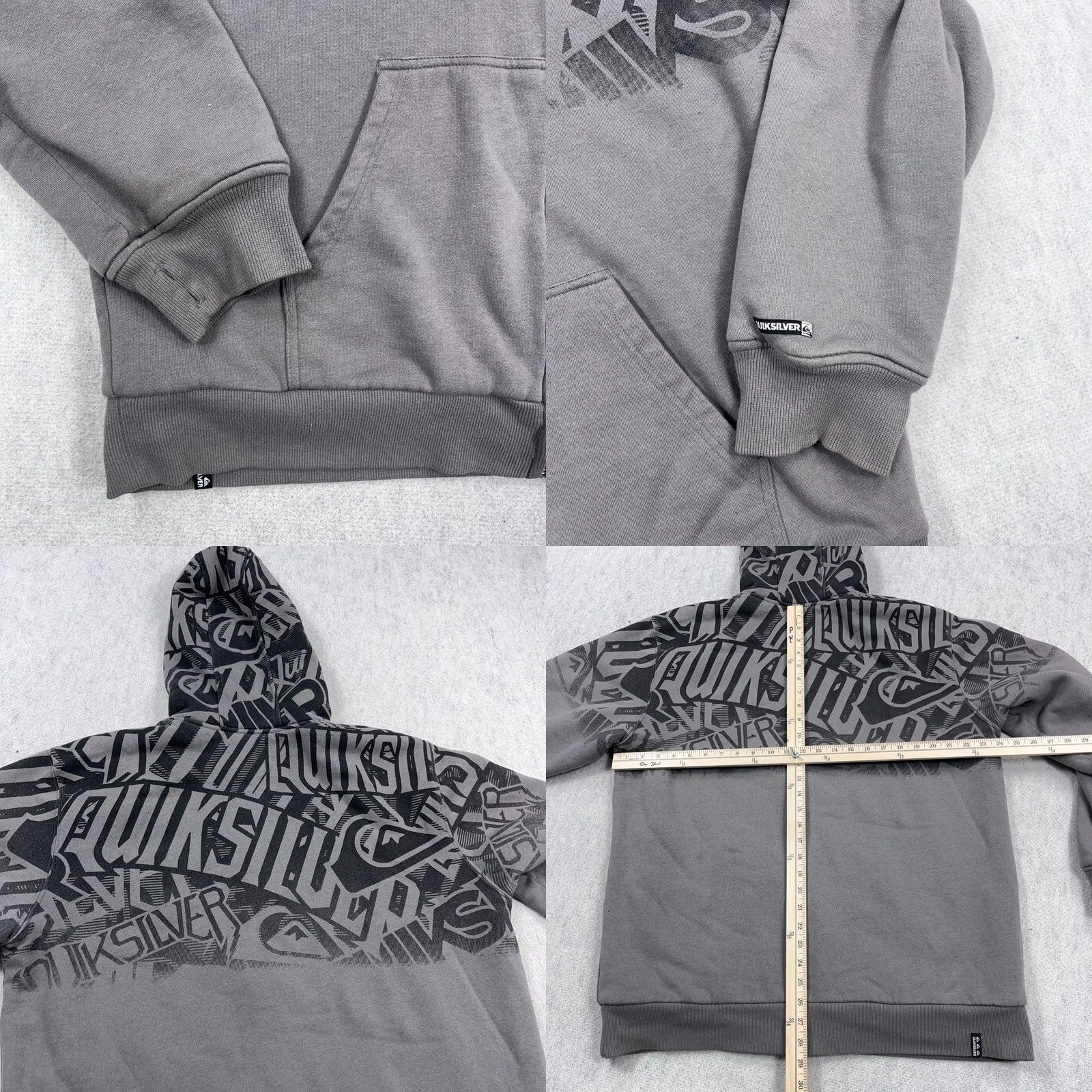 Quiksilver VINTAGE Quiksilver Hoodie Men XL Gray Sherpa Lined Full Zip Skate Surft AOP Y2K Size US XL / EU 56 / 4 - 8 Thumbnail