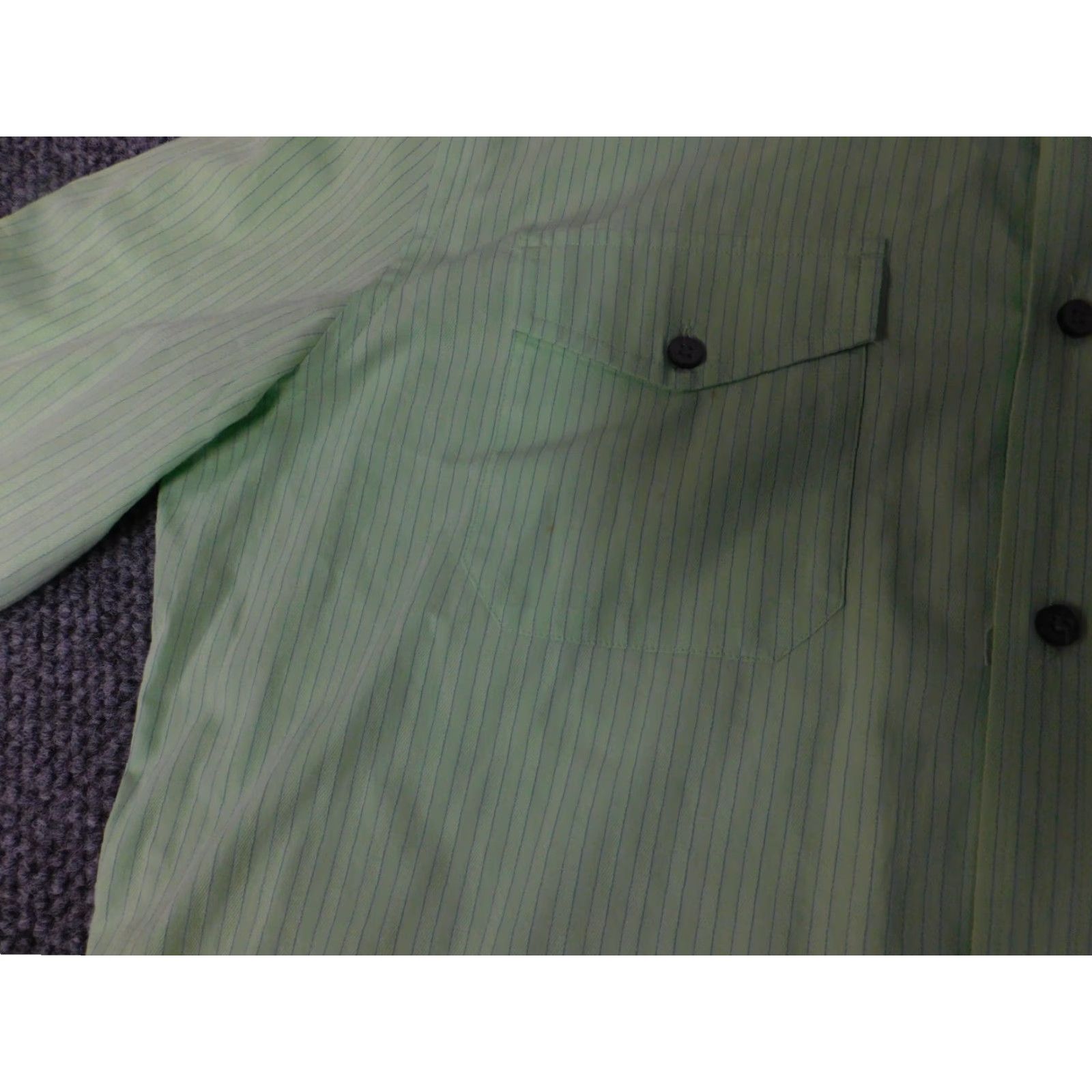 Express Express Mens Shirt Large Green Striped Button-Down Collared Long Sleeve Knit Cotton Regular Size L Size US L / EU 52-54 / 3 - 5 Thumbnail