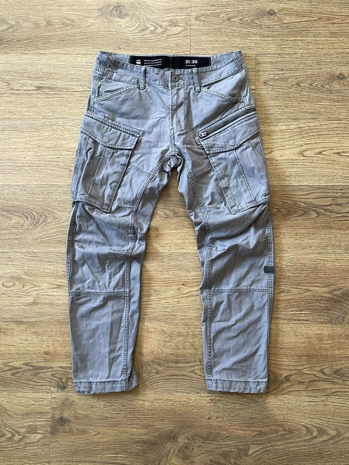 G-Star G-Star Rovic Zip 3D Regular Tapered Gray Cargo Pants Size US 31 - 1 Thumbnail