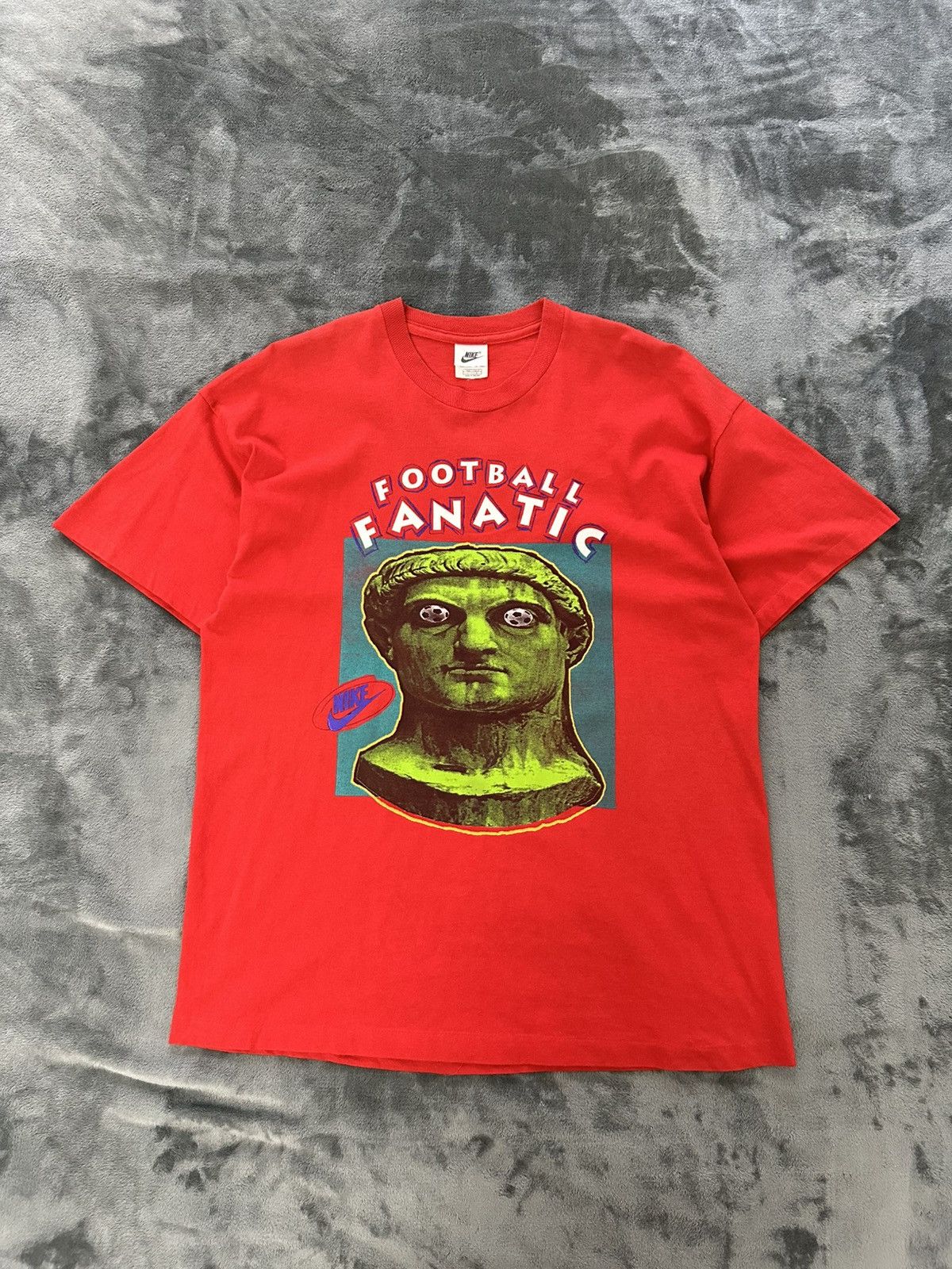 Nike × Vintage ULTRA RARE Nike Football Fanatic Vintage Tee 1990 Italia W C Size US L / EU 52-54 / 3 - 1 Thumbnail