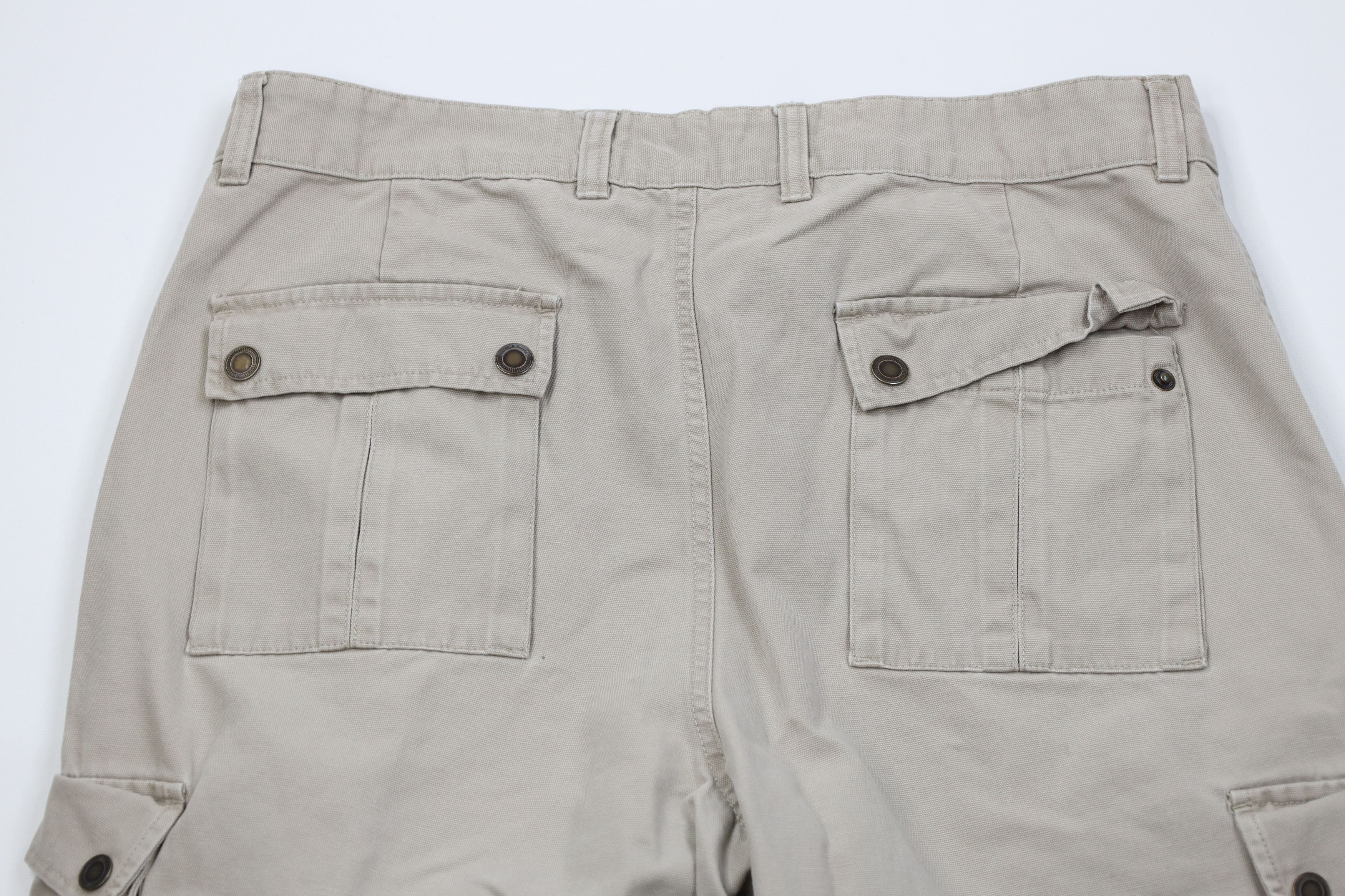 Vintage Vintage 90s Streetwear Wide Leg Cargo Pants Beige Cotton Size US 36 / EU 52 - 9 Thumbnail
