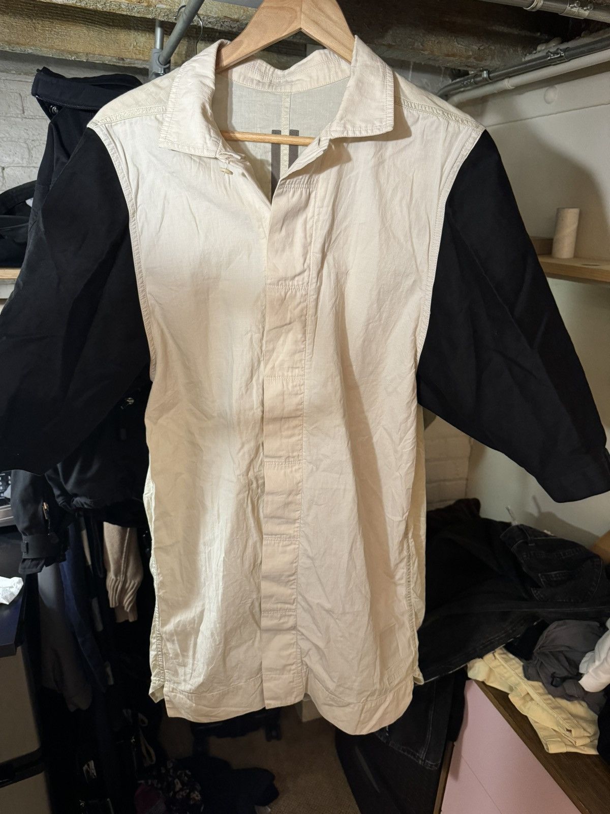 Rick Owens Drkshdw Rick Owen’s Shirt in Natural and Black DRKSHDW Collection. Size US S / EU 44-46 / 1 - 5 Thumbnail