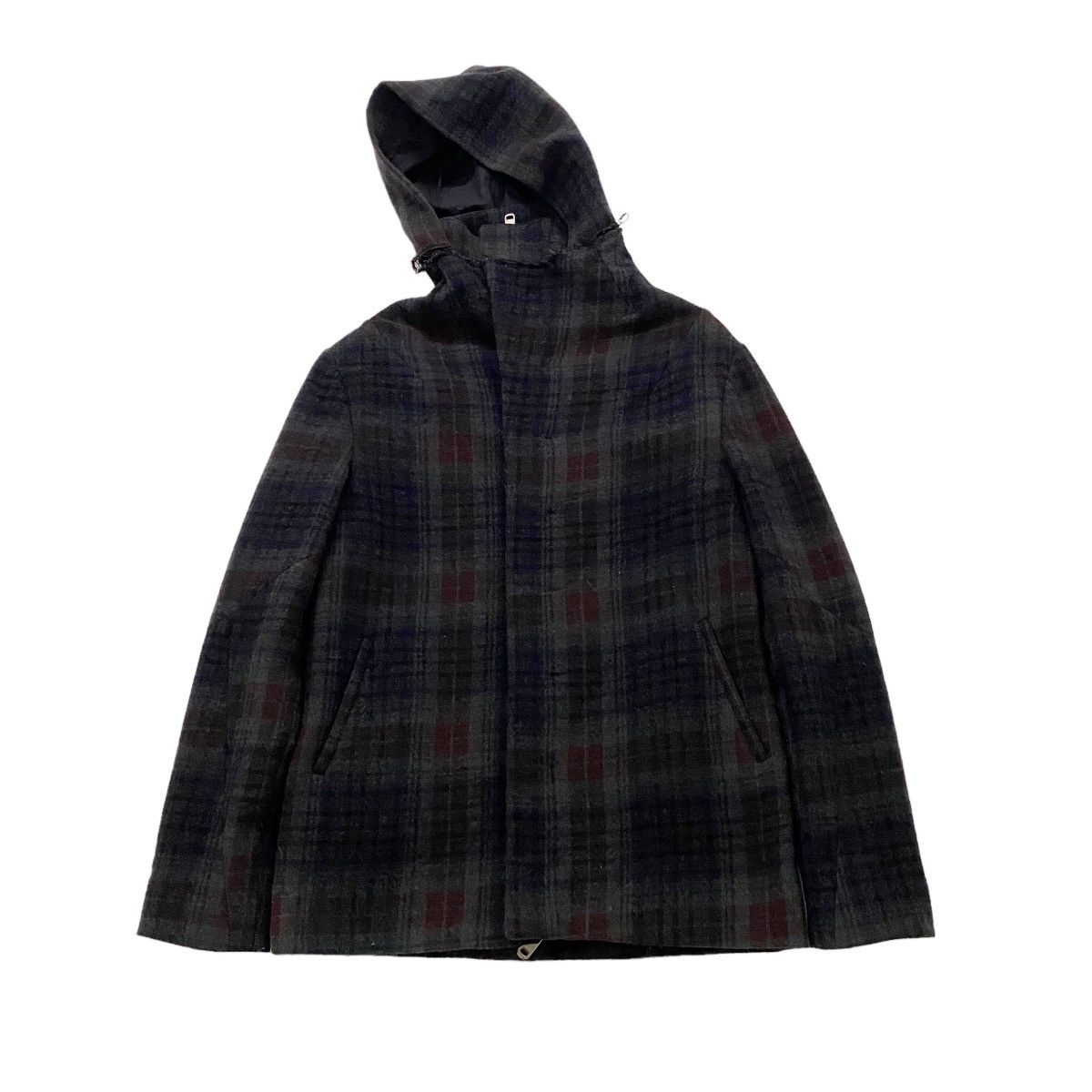 Lumen Et Umbra ✨Men's wool checked hoodie zipper jacket size 44 Size US M / EU 48-50 / 2 - 2 Thumbnail