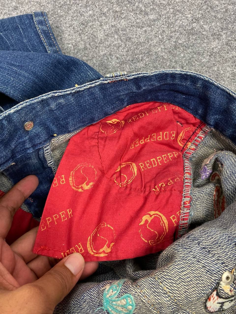 Ed Hardy red pepper x ed hardy bootcut flare denim nice design Size 32" / US 10 / IT 46 - 18 Thumbnail