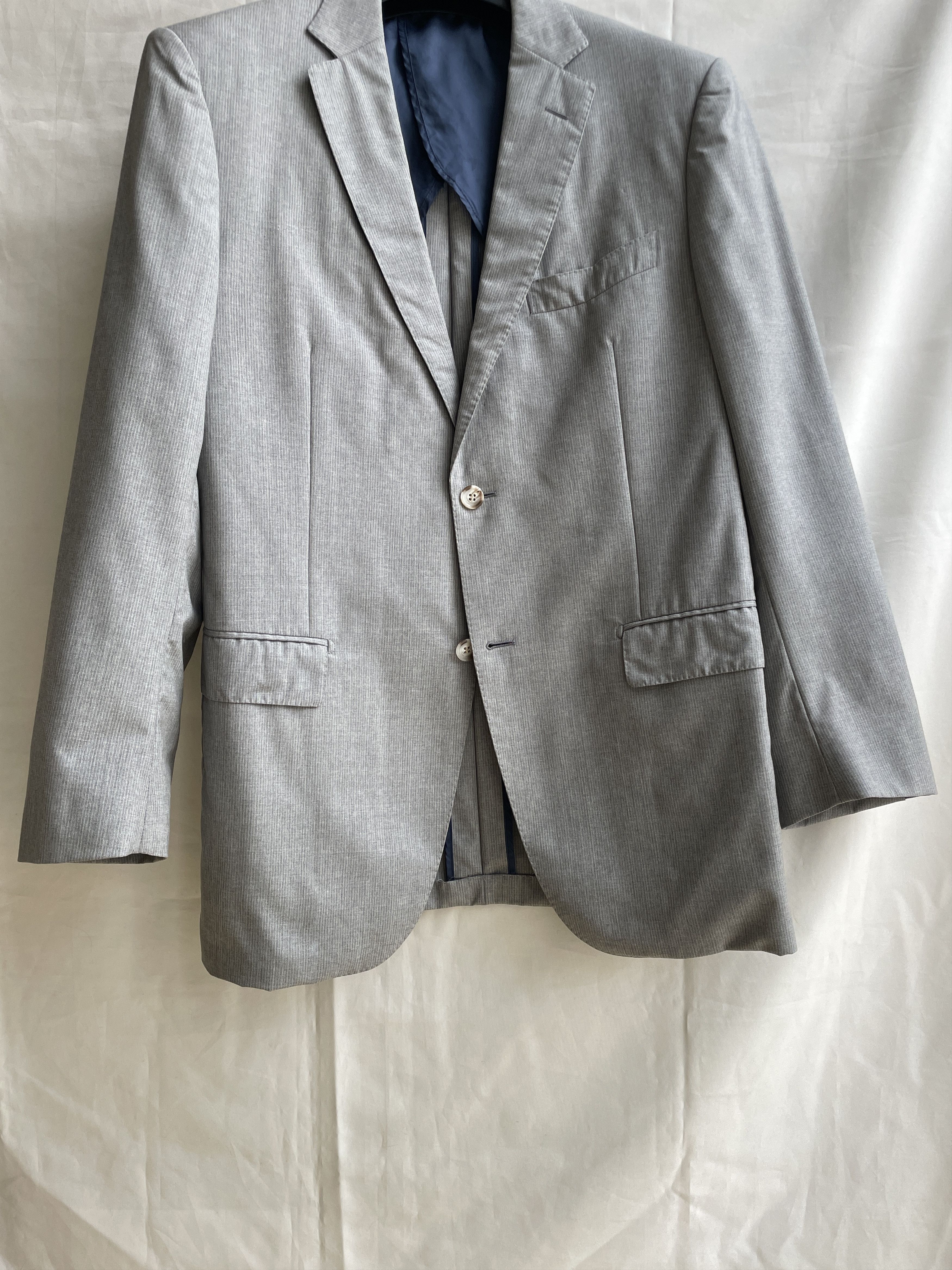 Suitsupply Suitsupply Unlined Pinstripe Gray Wool Blazer Size 42R - 5 Thumbnail
