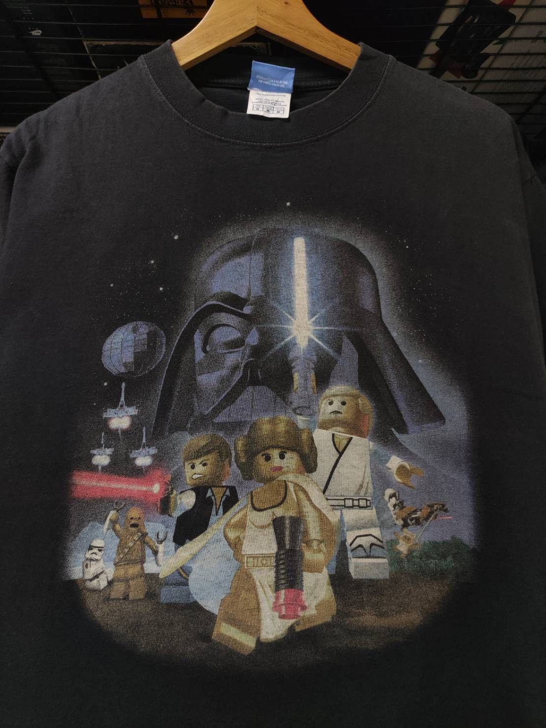 Vtg 00's Star Wars x Lego Video Game Promo T-Shirt
