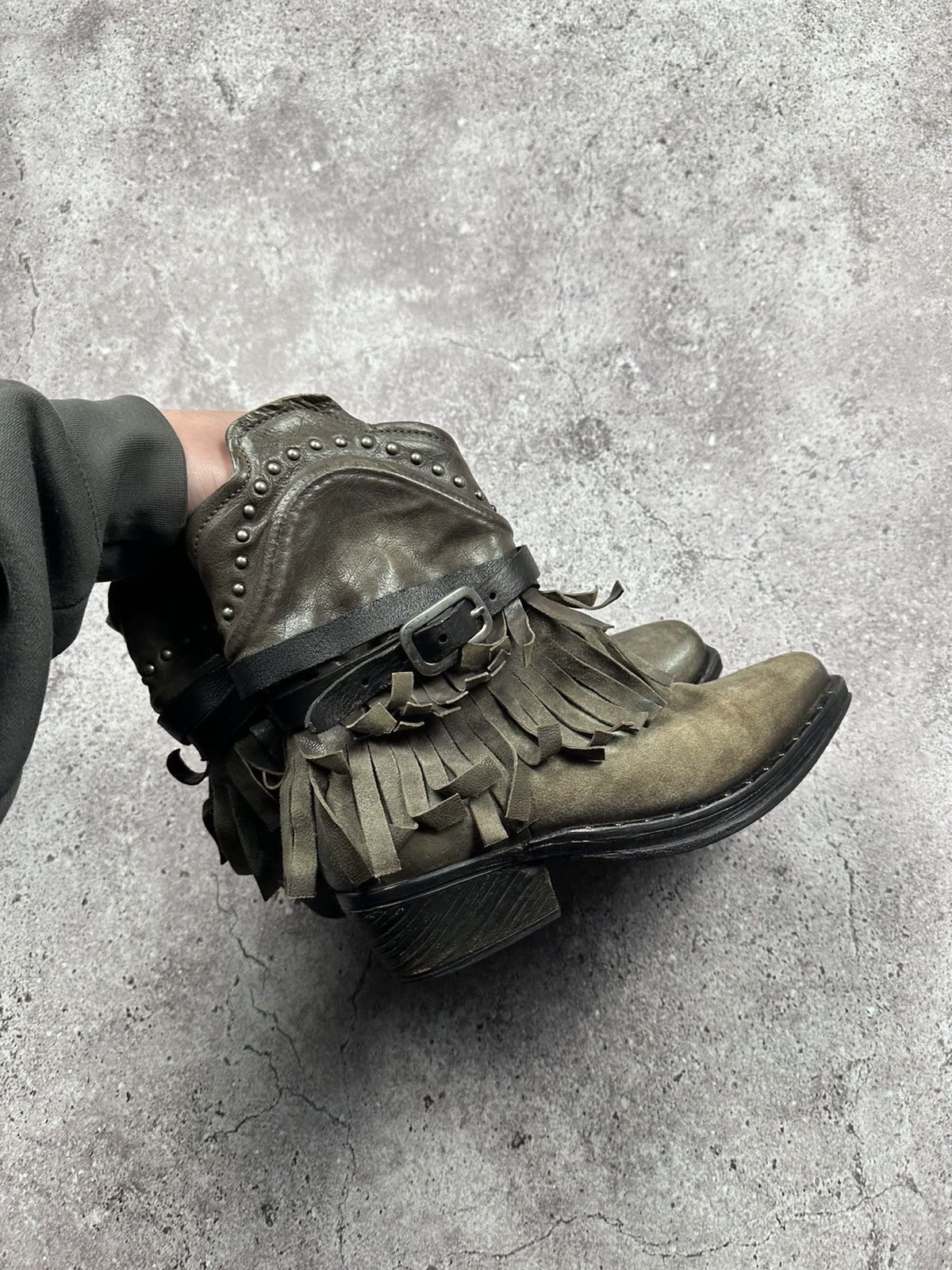 A.S.98 💀RARE💀 A.S 98 Vintage Leather Western Boots Avant Garde Size US 7 / EU 40 - 2 Thumbnail
