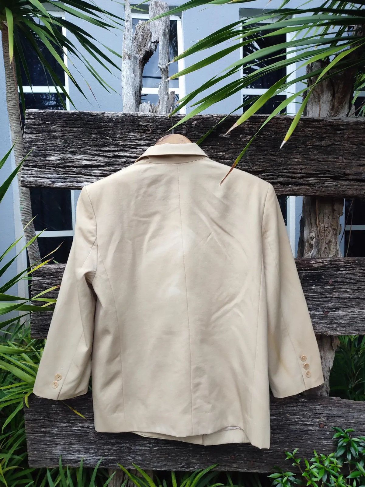 Issey Miyake Vintage Late 1980s Issey Sport Double-Breasted Beige Blazer Size M / US 6-8 / IT 42-44 - 8 Thumbnail
