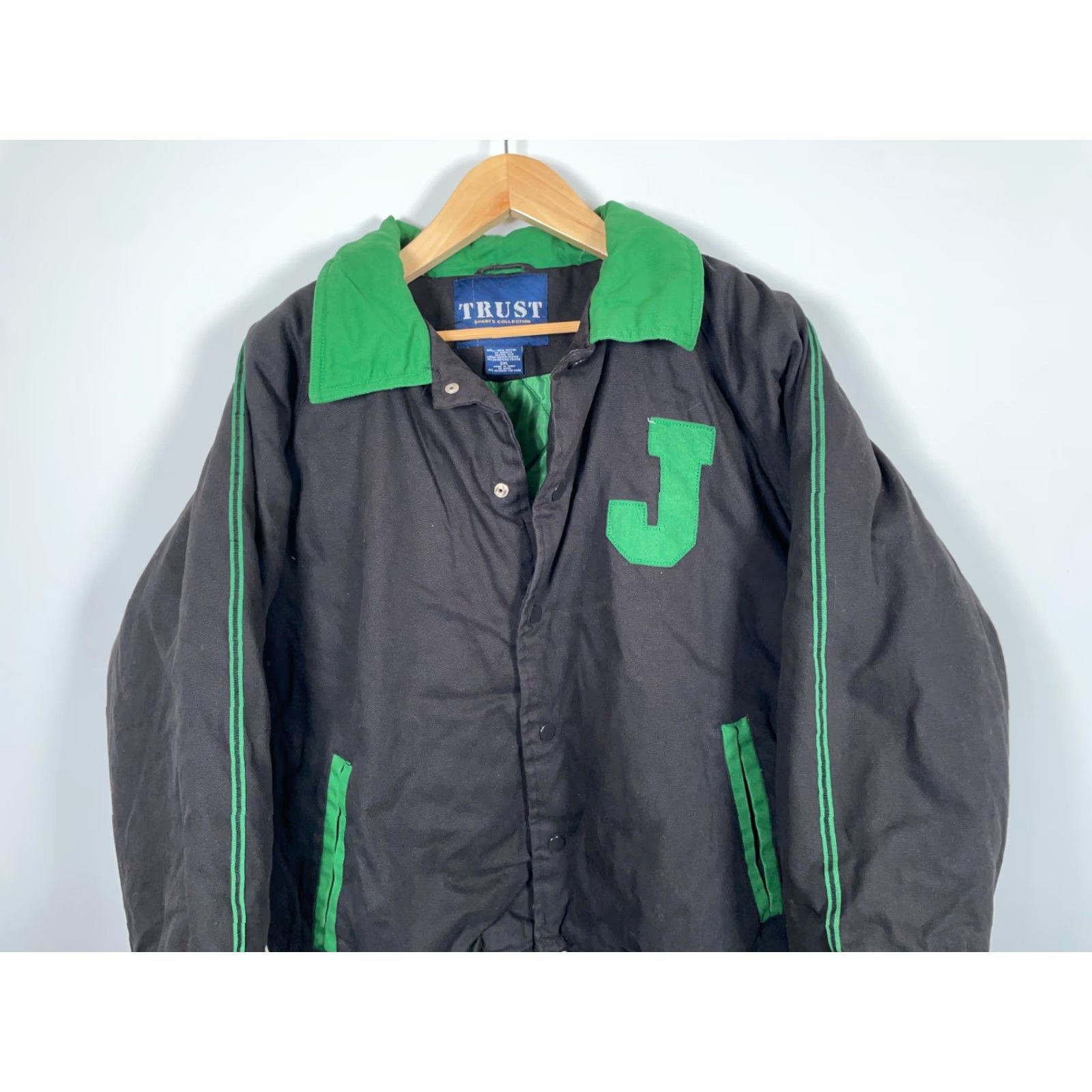 Vintage VINTAGE Trust Jamaica Bomber Jacket Black Green Embroidered Insulated 2XL Cotton Shell Lined Pockets Snap Front Casual Men Size US XXL / EU 58 / 5 - 4 Thumbnail