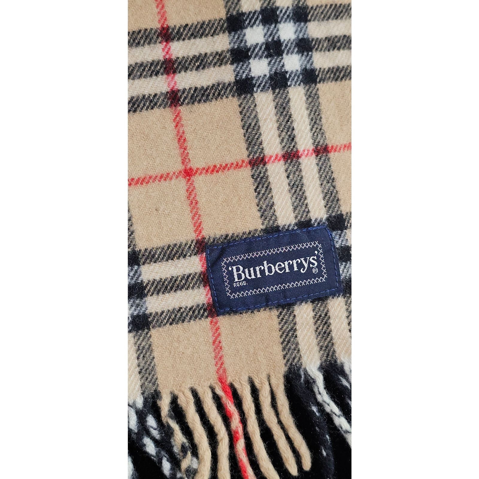 Burberry BURBERRYs of London 100% New Wool BEIGE Shawl Nova Check Size ONE SIZE - 4 Thumbnail