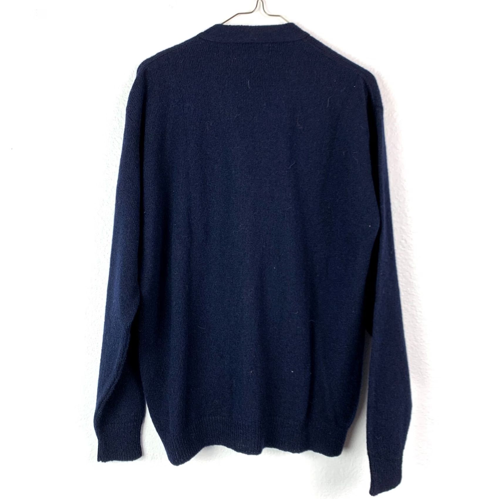Vintage VINTAGE Brentwood Navy Blue Lambswool Blend V-Neck Mr Rogers Knit Cardigan Large Size US L / EU 52-54 / 3 - 4 Thumbnail