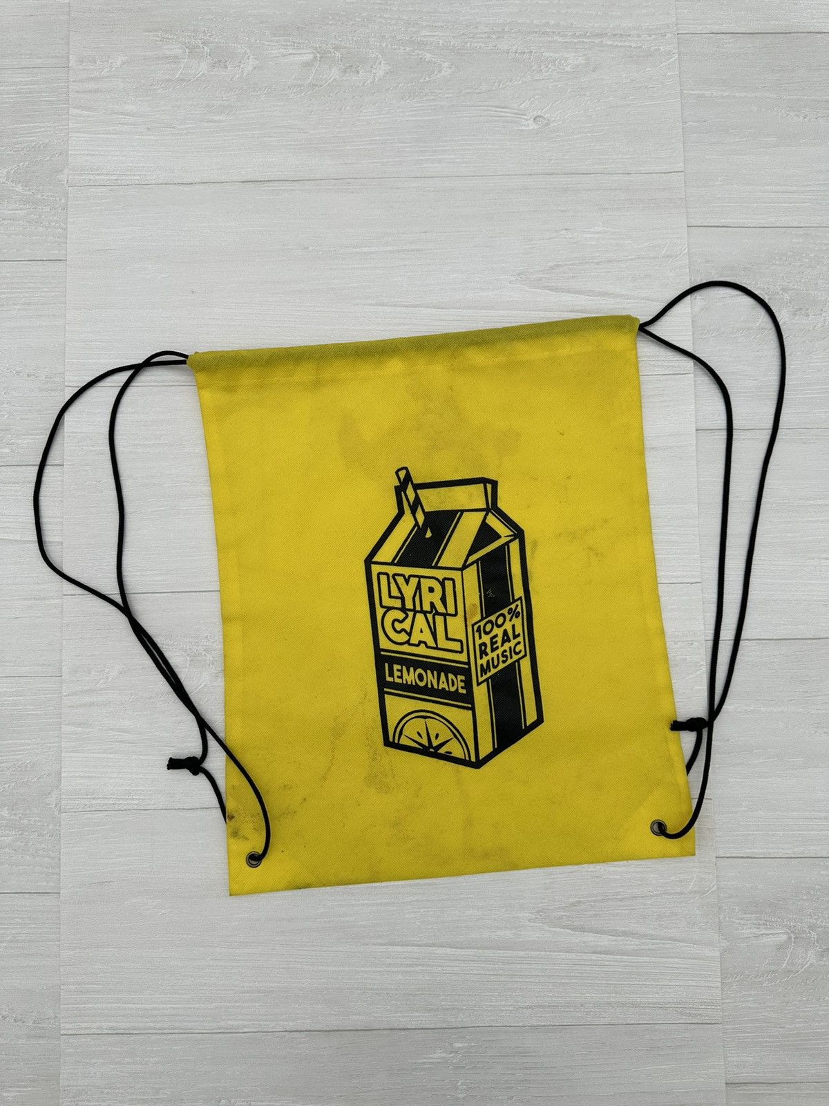Stained Lyrical Lemonade Yellow Drawstring Backpack LL