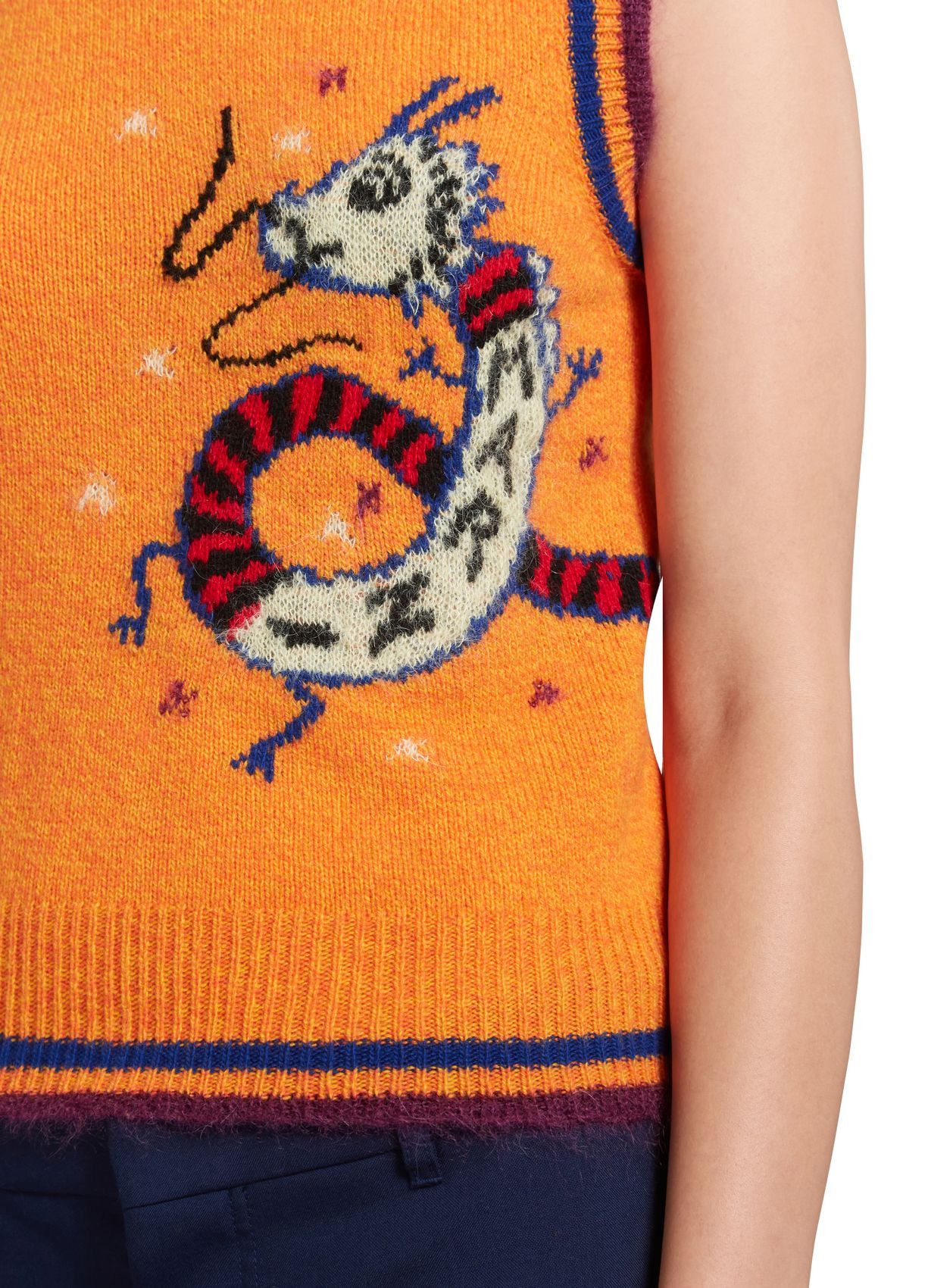 Marni o1w1db10125 Wool Cashmere Sleeveless Jumper in Orange Size M / US 6-8 / IT 42-44 - 6 Thumbnail