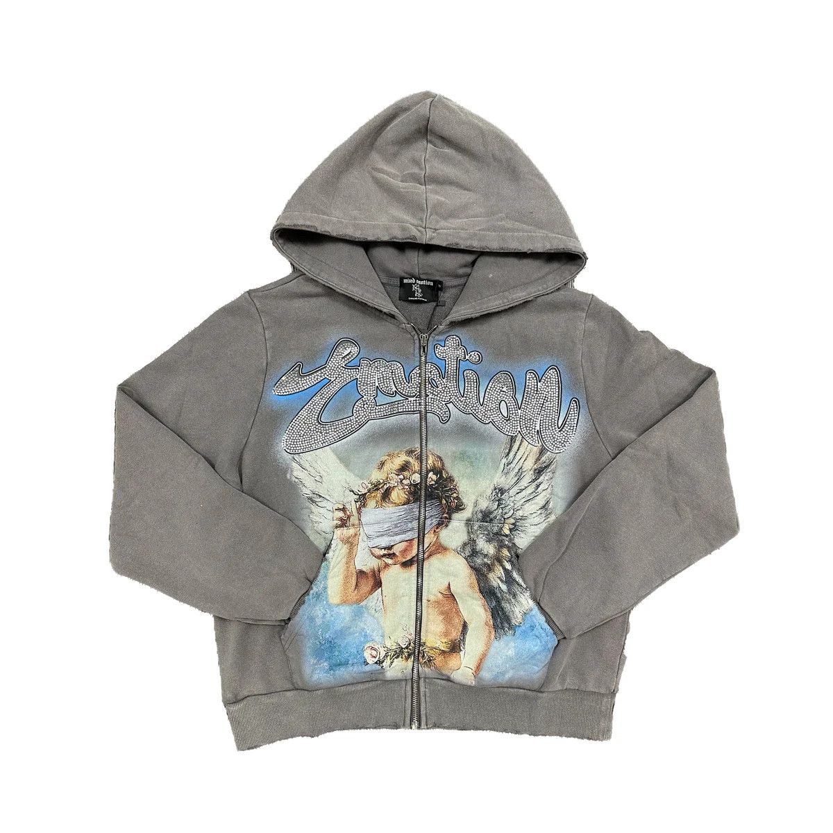 Other Mixed Emotions Grey Rhinestone Hoodie Size US XXL / EU 58 / 5 - 1 Preview