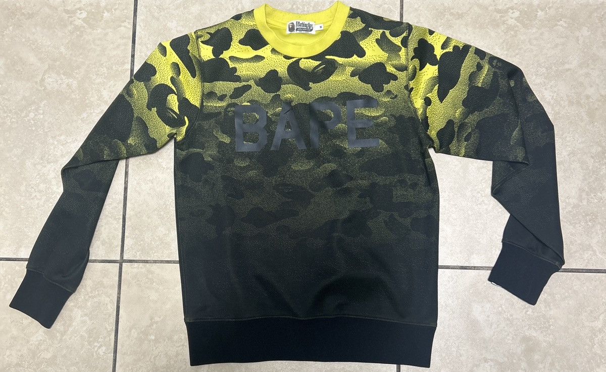 Bape Bape Black and Yellow Camo Crewneck Size US M / EU 48-50 / 2 - 1 Thumbnail