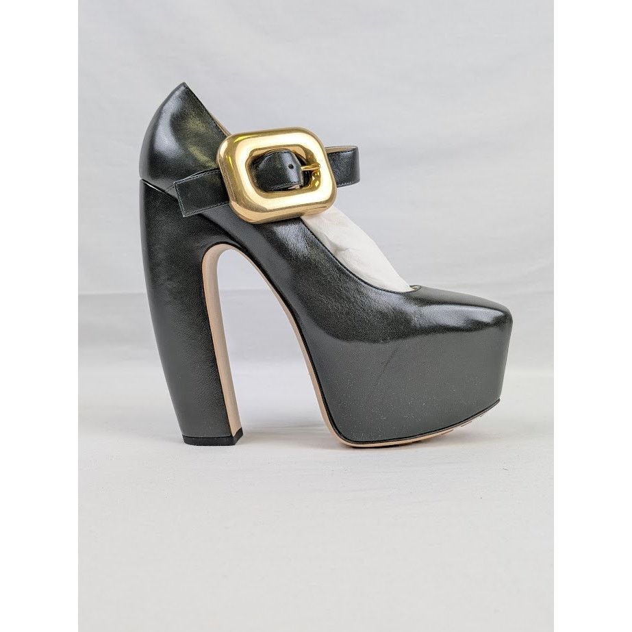 Bottega Veneta o1rshd1 Q:2 / Nappa Mostra Pumps Club In Dark Green Size US 9 / IT 39 - 3 Thumbnail