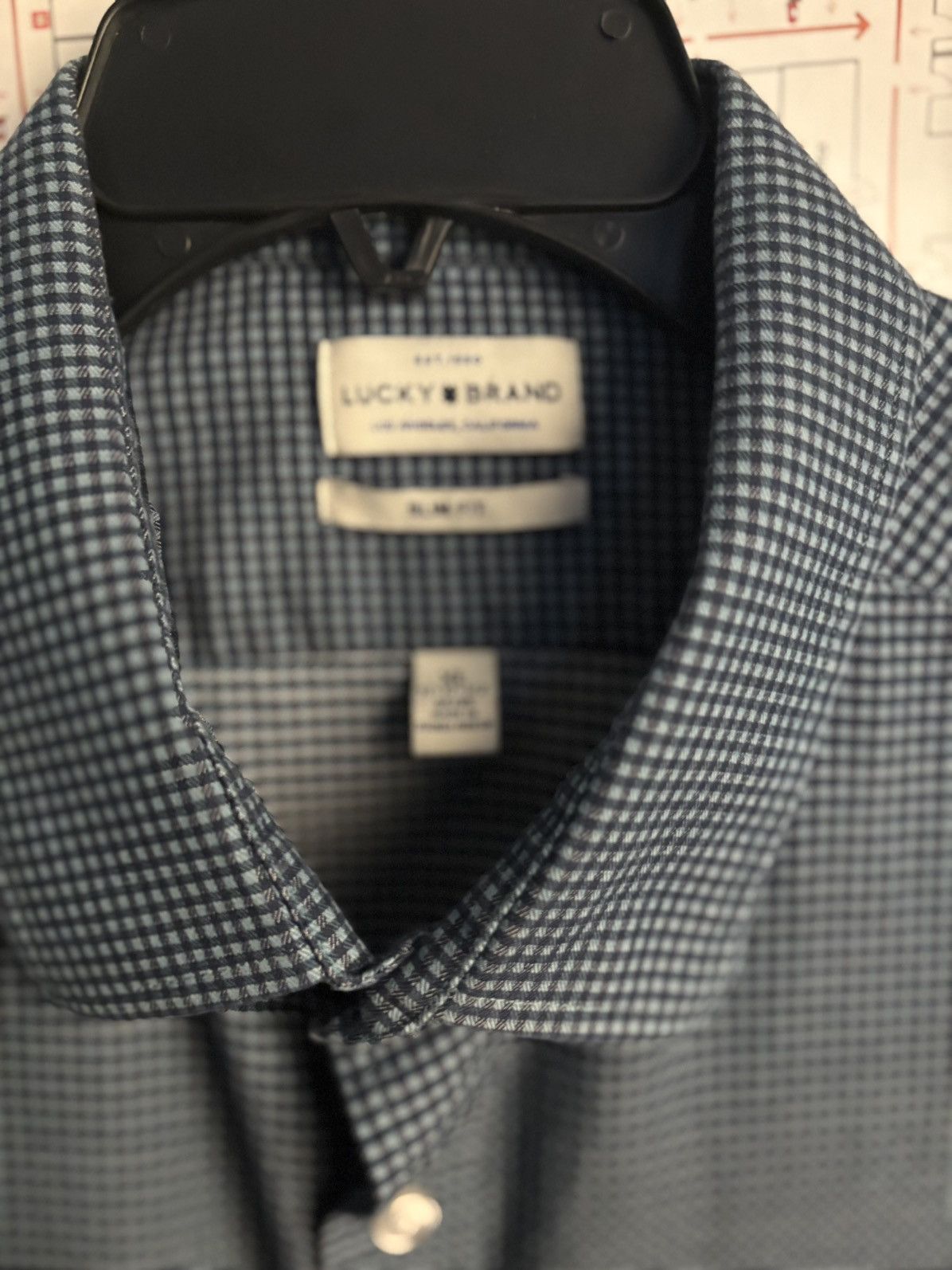 Lucky Brand Lucky Brand Blue Check Woven Cotton Button-Up Slim Fit XL Size US XL / EU 56 / 4 - 5 Thumbnail
