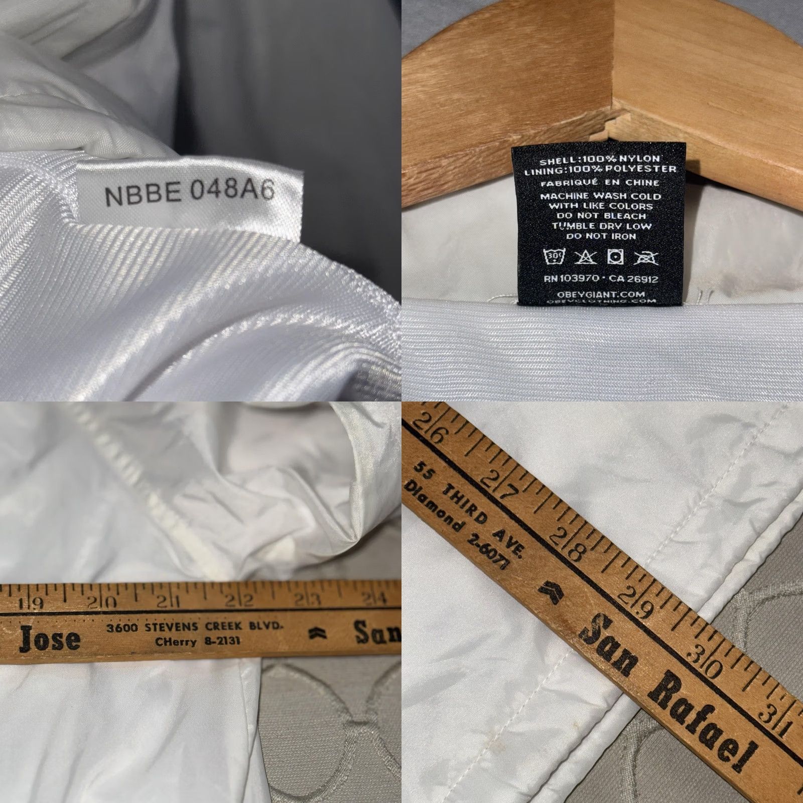 Obey OBEY Jacket Mens L White Windbreaker Snap Front Back Logo Nylon Lined Coach Jacket Size US L / EU 52-54 / 3 - 8 Thumbnail