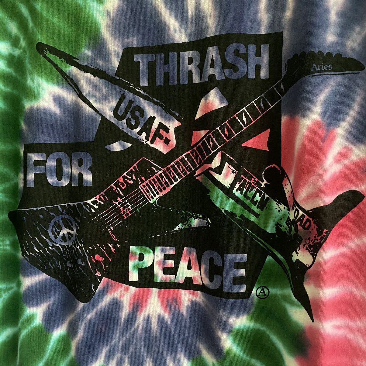 Aries Aries Thrash for Peace Tee (Green/Pink) Size US M / EU 48-50 / 2 - 2 Thumbnail