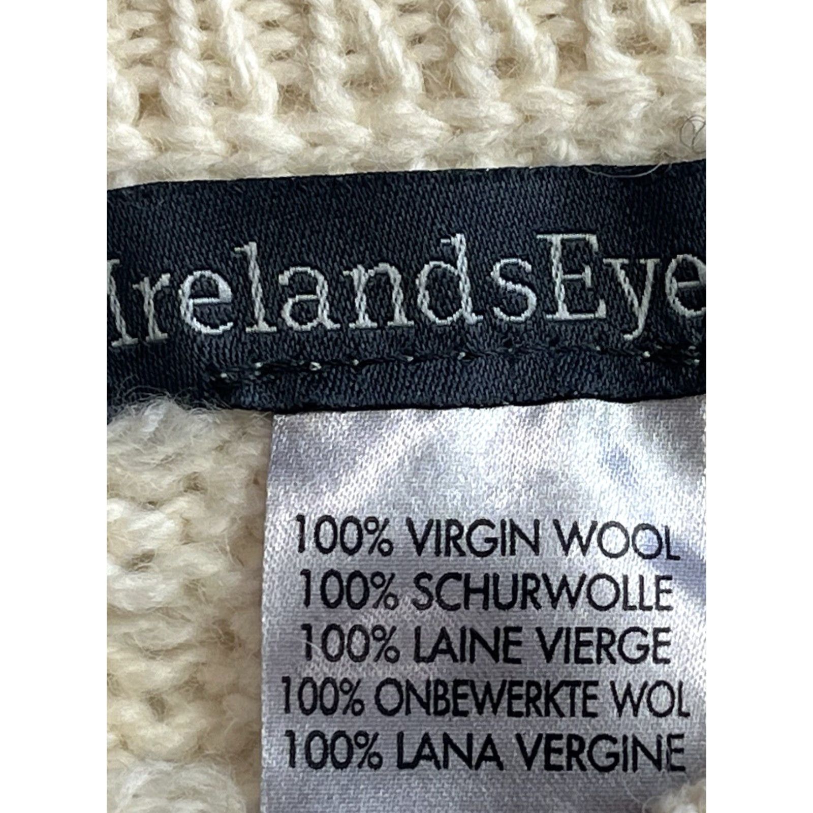 Vintage VINTAGE Ireland's Eye Ivory Cable Knit Fisherman Wool Sweater Women M Crew Neck Pullover See all pics See all Pics Sleeves Stains Mens? Wait. Size M / US 6-8 / IT 42-44 - 6 Thumbnail