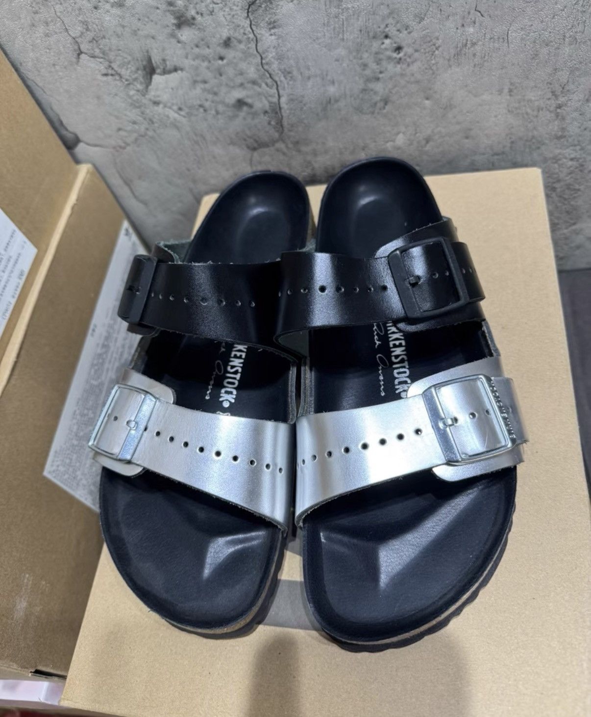 Rick Owens Rick Owens Black Silver Patent Cork Footbed Sandals K37 Size US 8.5 / EU 41-42 - 8 Thumbnail