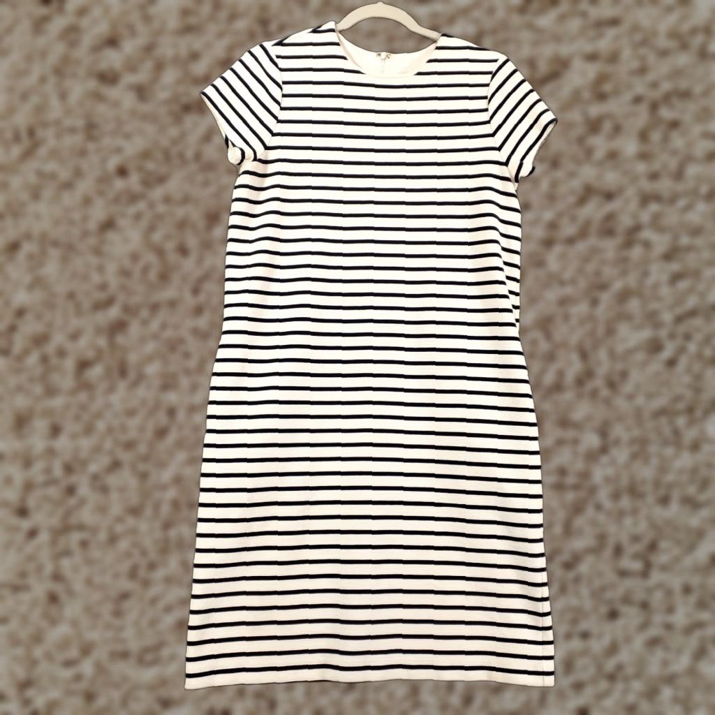 Ralph Lauren Ralph Lauren Shift Dress Womens Medium White Navy Nautical Striped Back Zip Shirt Dress Size M / US 6-8 / IT 42-44 - 1 Thumbnail