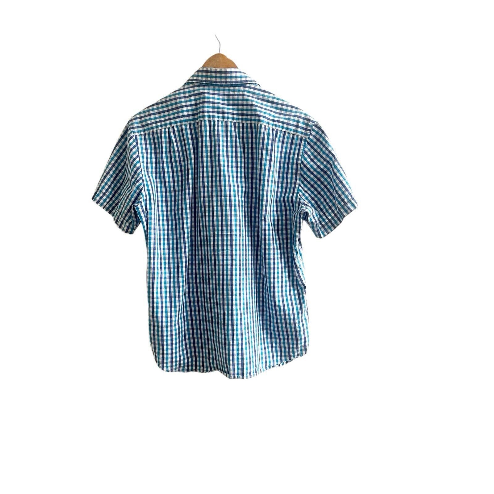 UNTUCKit Untukit Plaid Collared Short Sleeve Shirt Size Medium Blue Size US M / EU 48-50 / 2 - 2 Thumbnail