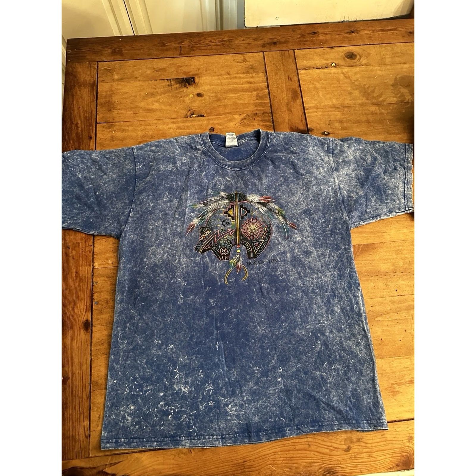Vintage Zion Canyon Utah National Park Blue Tie Dye T-Shirt Men's XL Size US XL / EU 56 / 4 - 2 Thumbnail