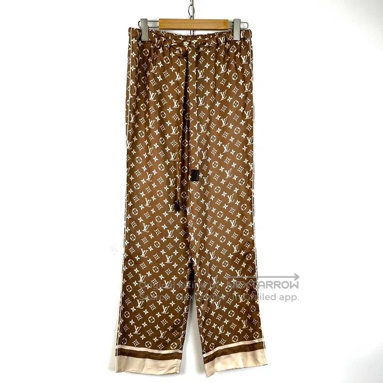 Louis Vuitton Louis Vuitton Coffee color presbyopic silk trousers with f Size 33" - 1 Thumbnail