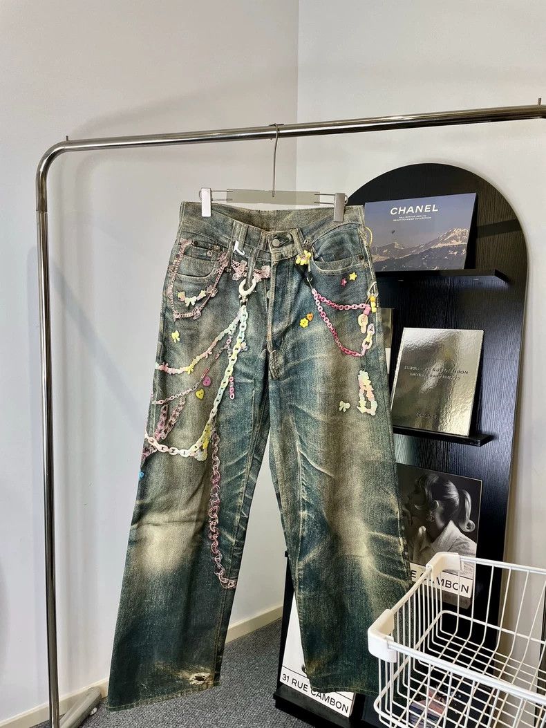 Acne Studios Acne Studios Blue candy chain 3D printed jeans Size US 30 / EU 46 - 1 Thumbnail