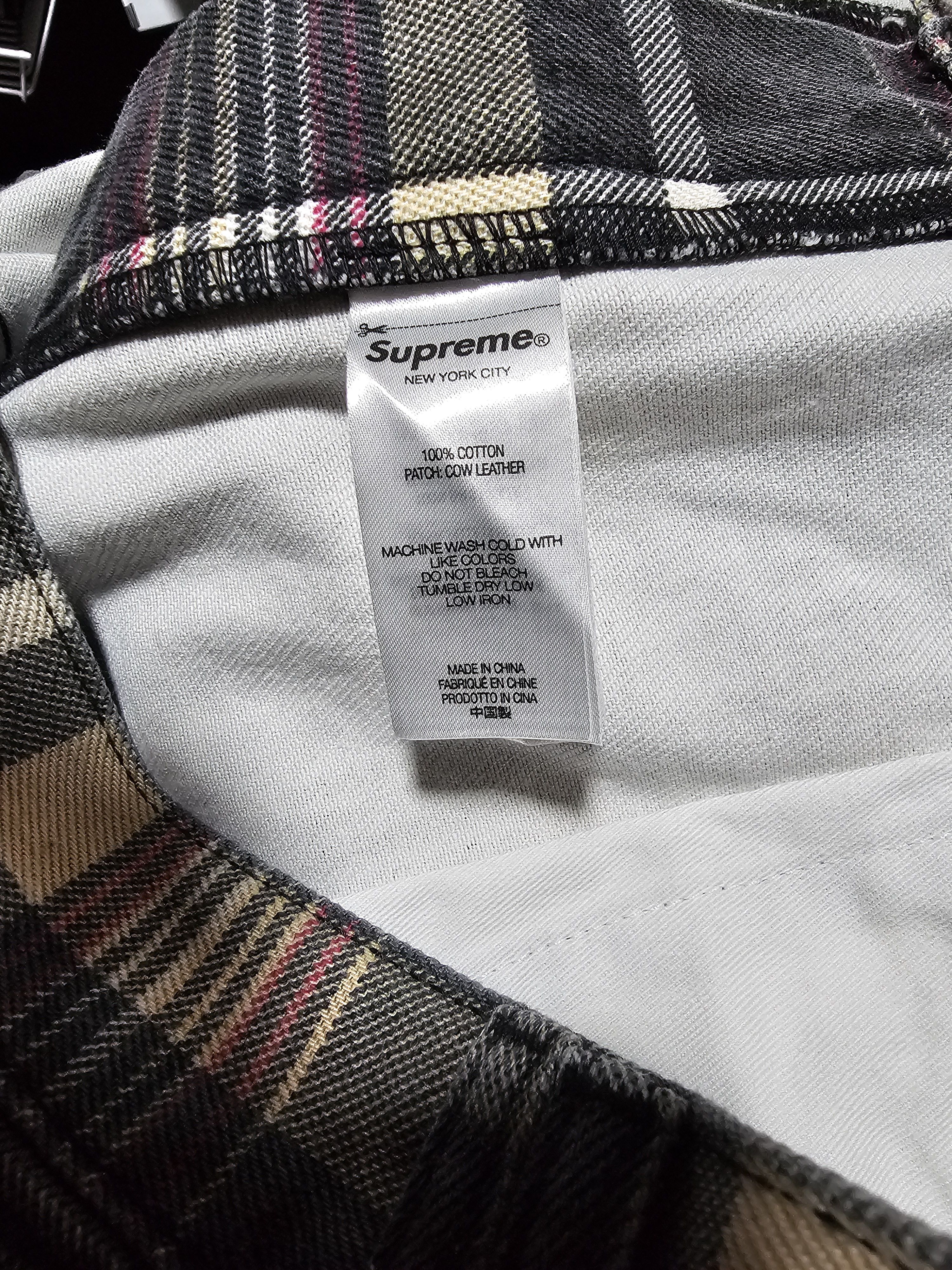 Dickies × Supreme NEW Supreme Dickies Double Knee Baggy Jean Black Plaid Size US 34 / EU 50 - 6 Thumbnail