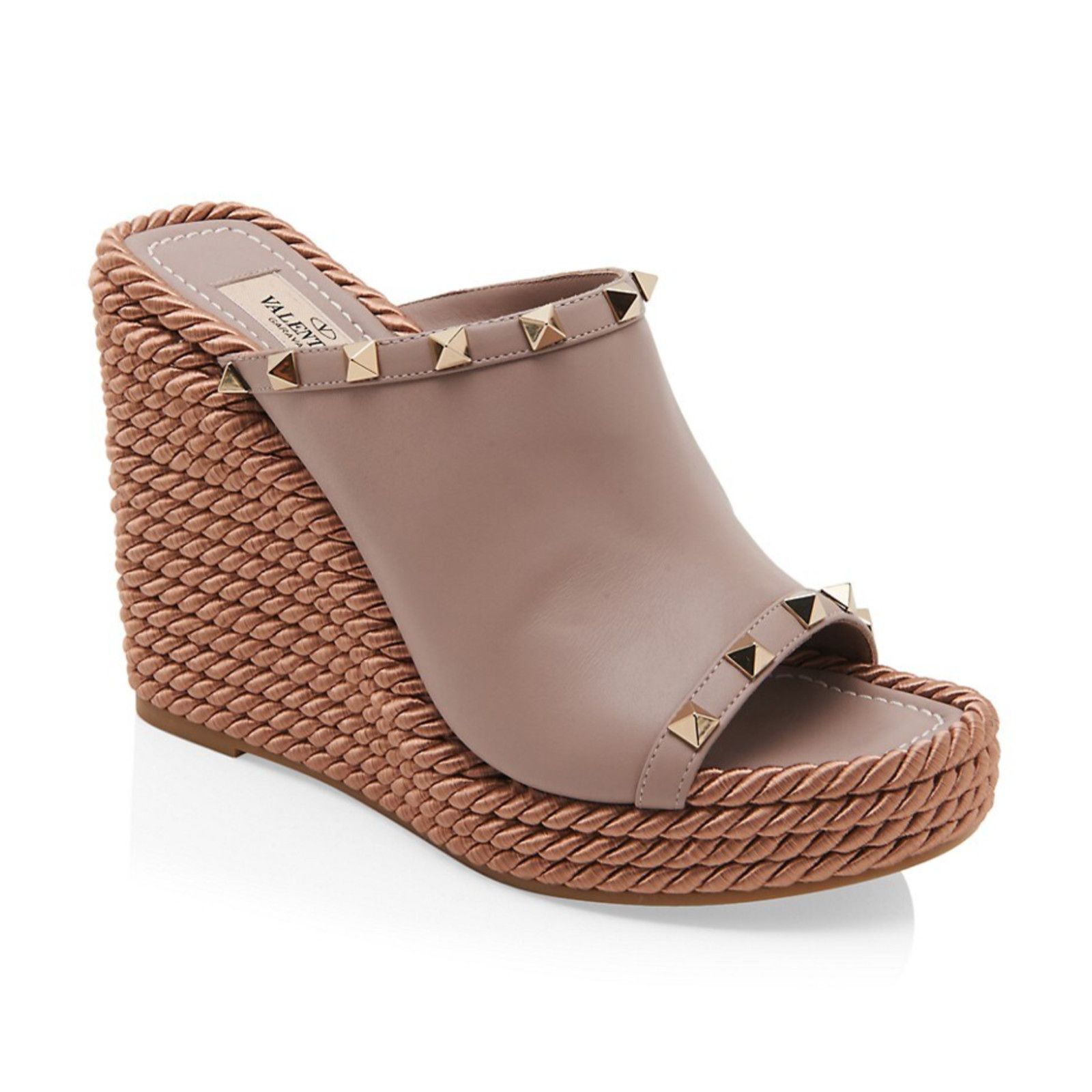 Valentino Valentino Rockstud Torchon Poudre Nude Backless Platform Size US 11 / IT 41 - 1 Thumbnail
