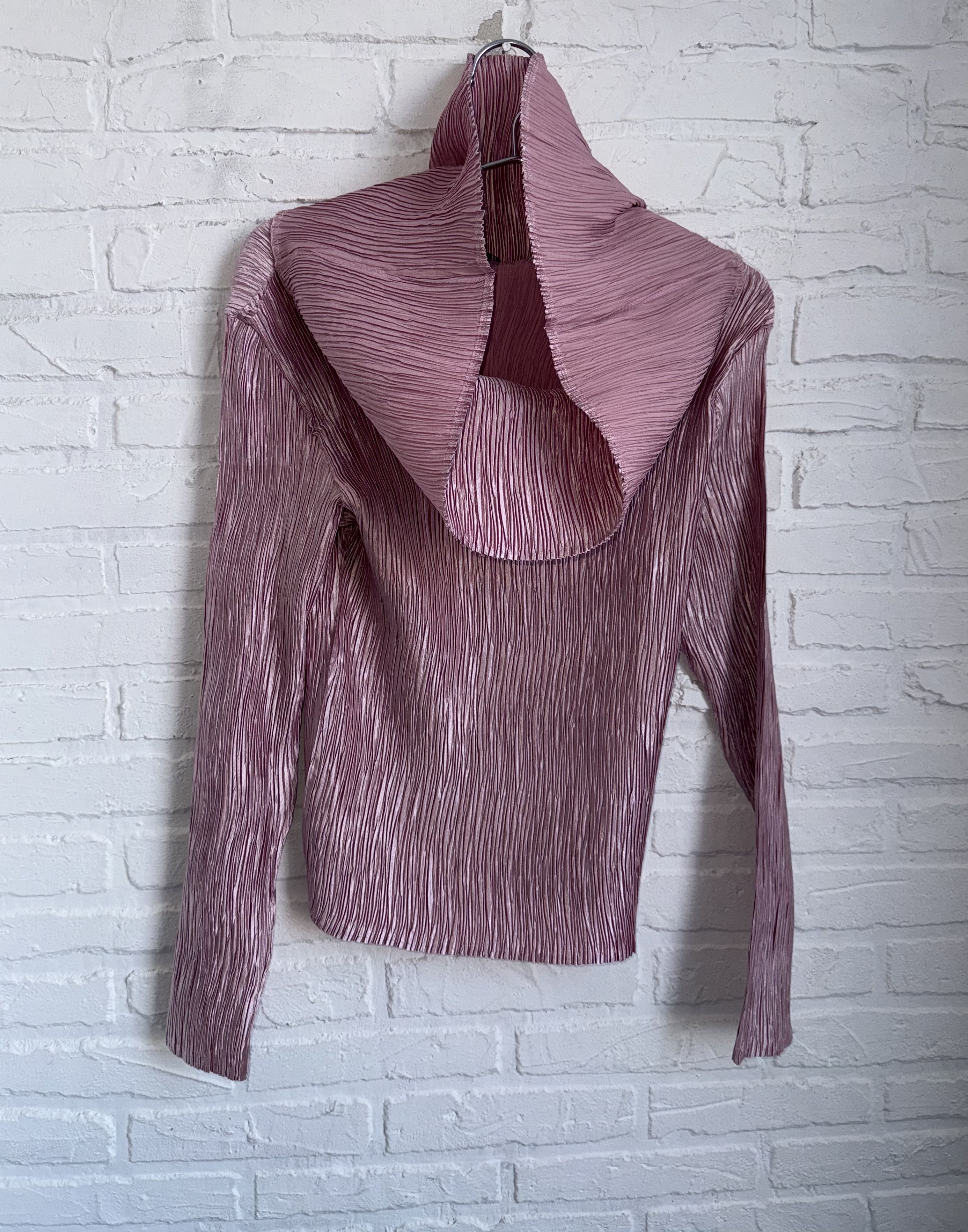 Other Vintage Jolie Mine Pleated top pink cowl neck long sleeve Size ONE SIZE - 1 Thumbnail