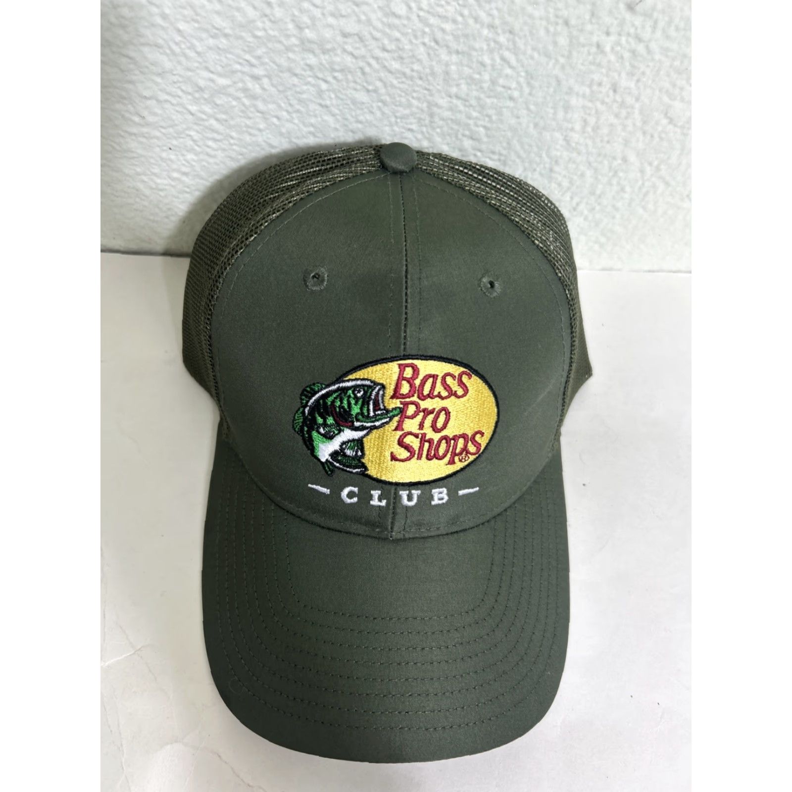 Bass Pro Shops Bass Pro Shops Club Snapback Outdoor Fishing Hat Cap Olive Size ONE SIZE - 5 Thumbnail