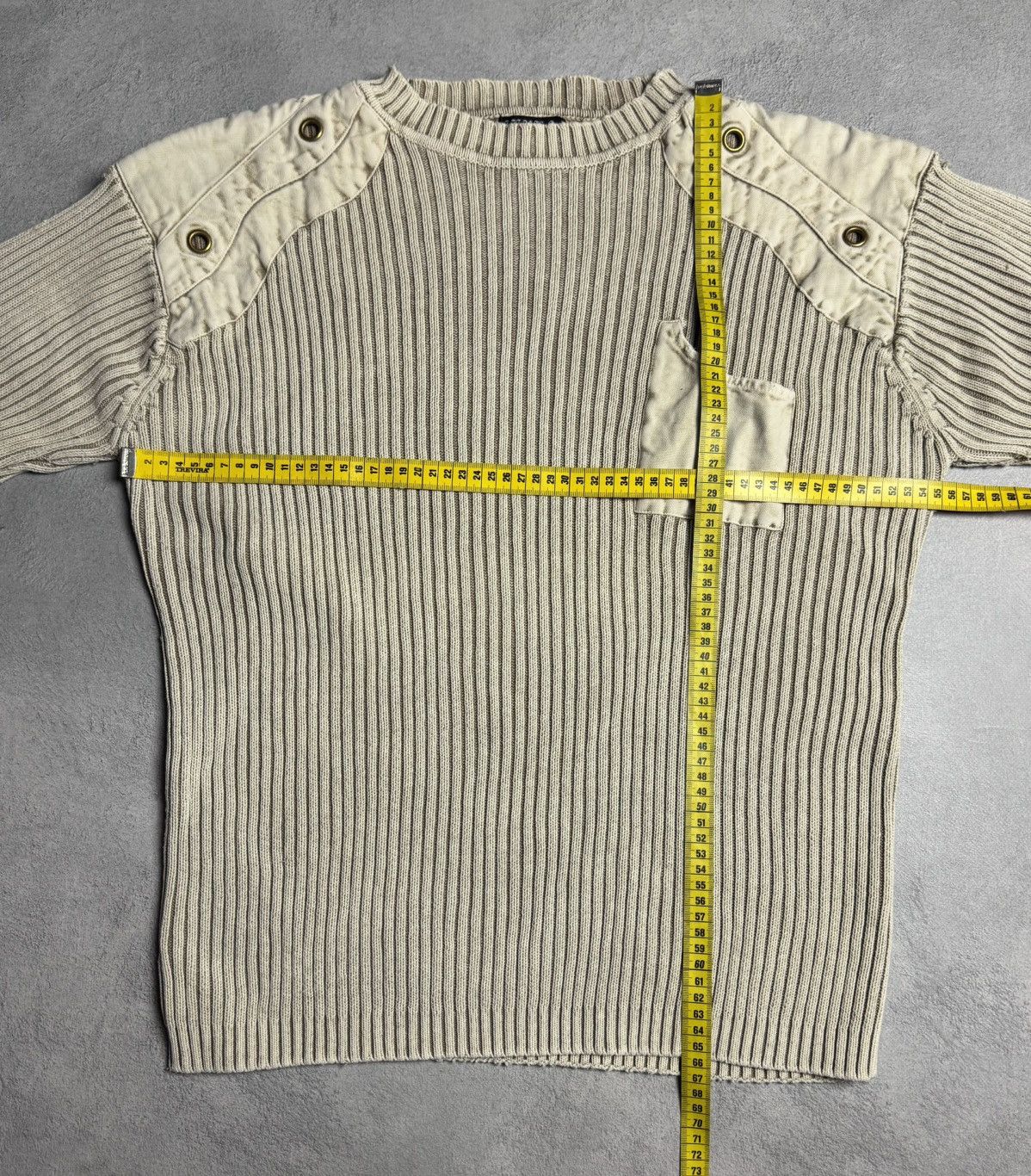 Other Avant Garde Beige Crewneck Cotton Knit Sweater Size US XL / EU 56 / 4 - 12 Thumbnail