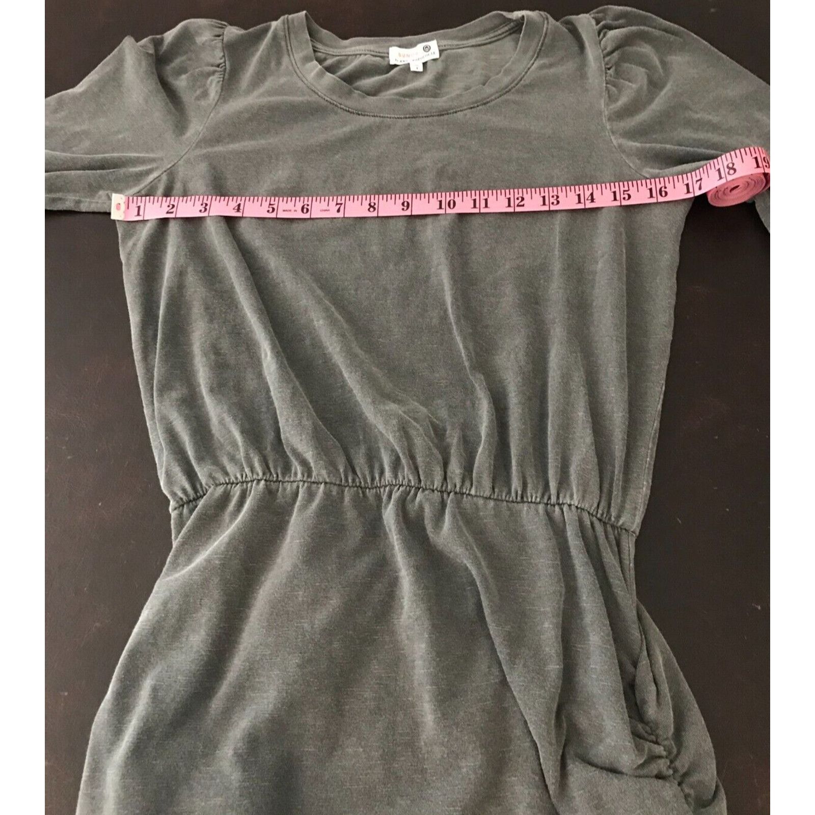Anthropologie Anthropologie Sundry Shirred Puff Long Sleeve Dress Carbon Size S / US 4 / IT 40 - 6 Thumbnail